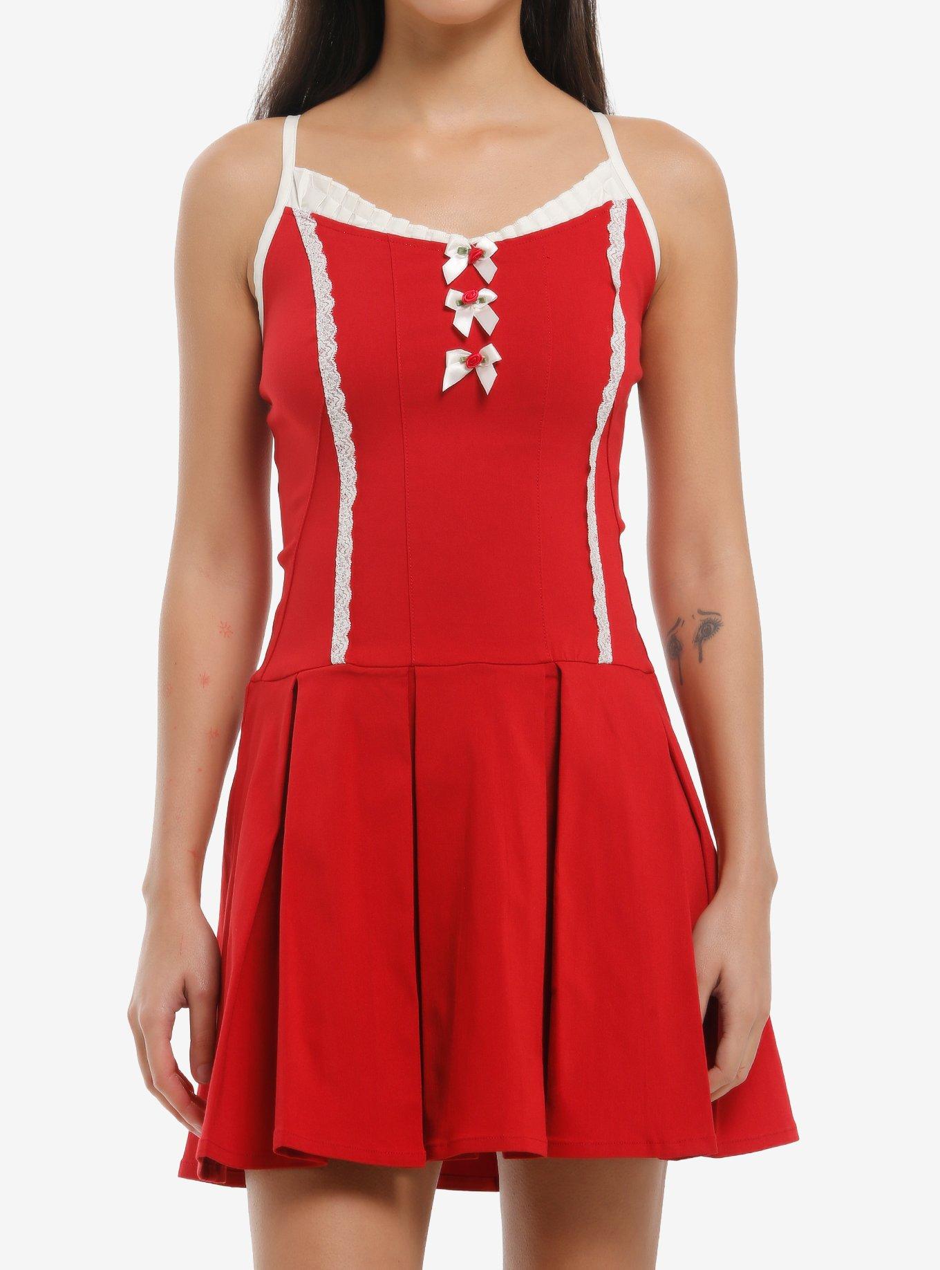 Sweet Society Red Rosette Mini Dress