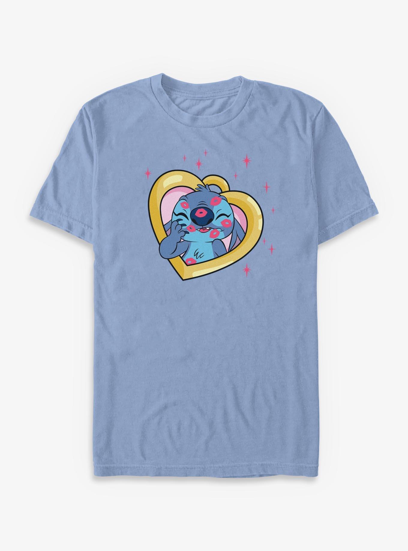Disney Lilo & Stitch Kisses Heart Locket  Garment Dye T-Shirt, , hi-res