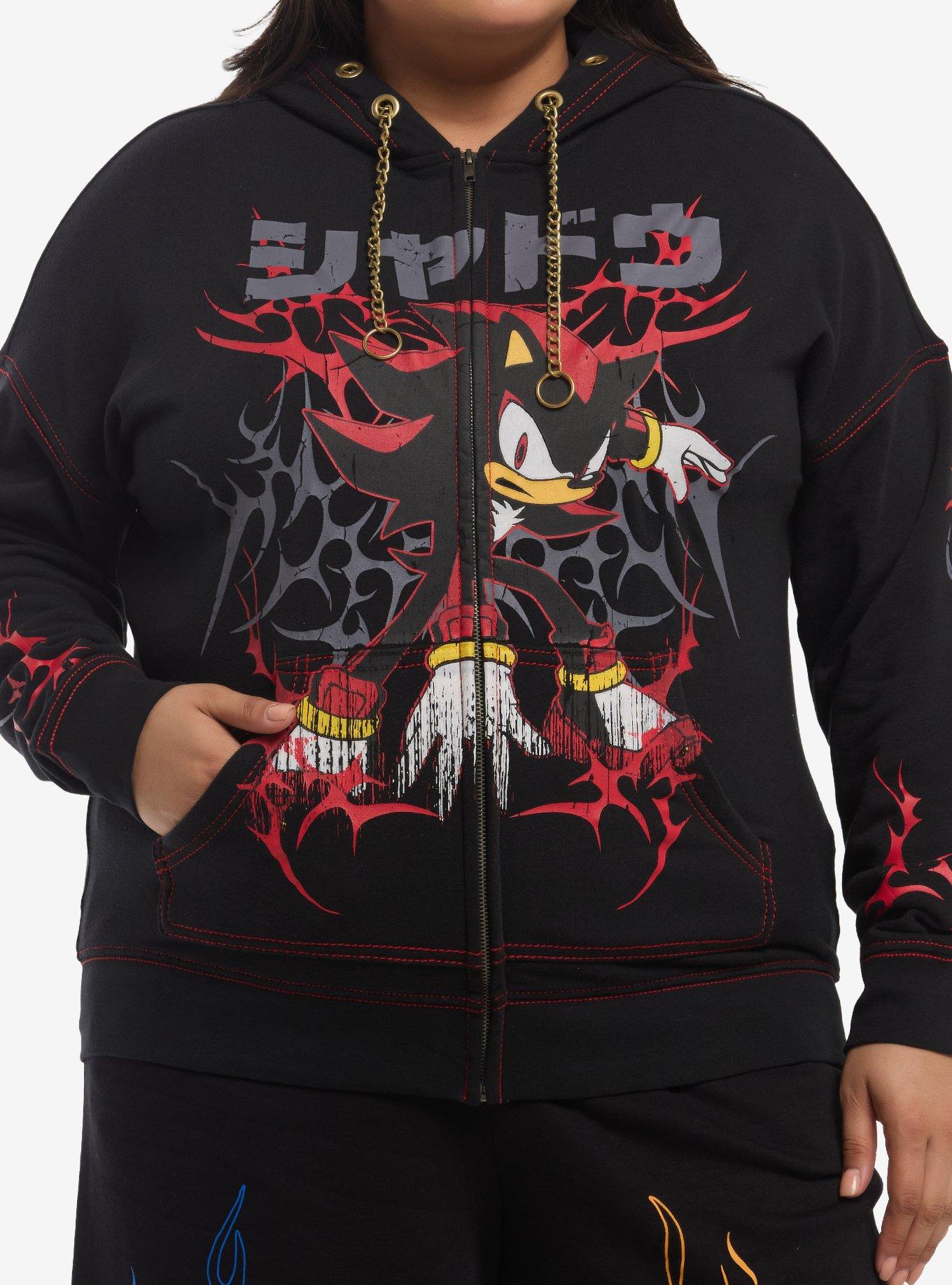 Sonic The Hedgehog Shadow Grommet Chain Hoodie Plus Size, , hi-res