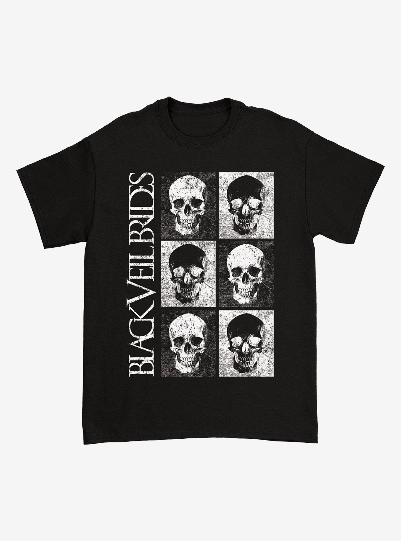 Black Veil Brides Skull Grid T-Shirt, , hi-res