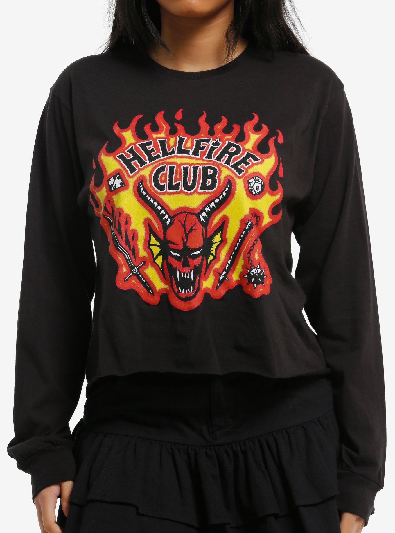 Stranger Things Hellfire Club Girls Crop Long-Sleeve T-Shirt, , hi-res