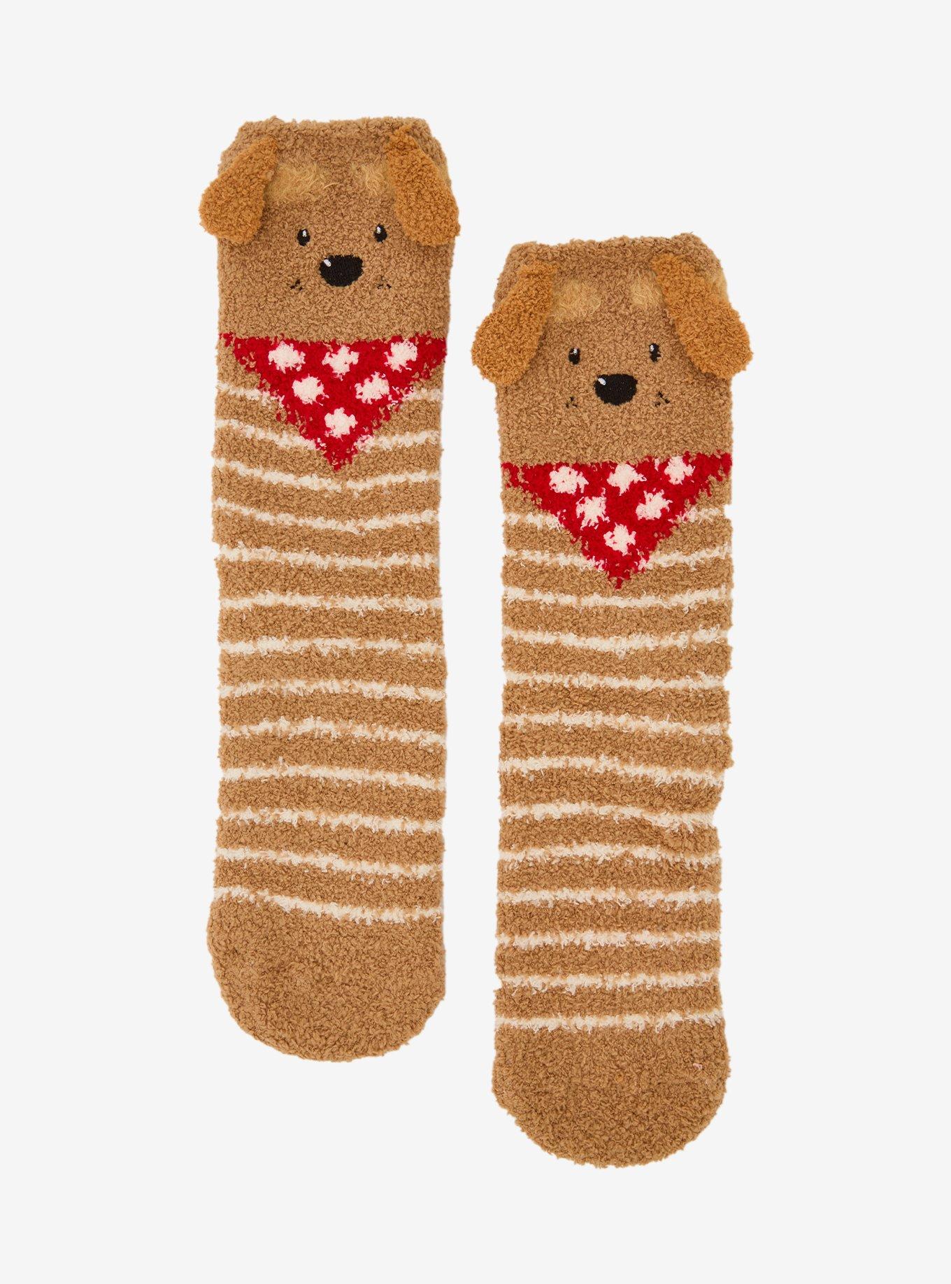 Puppy Stripe Cozy Slipper Socks, , hi-res