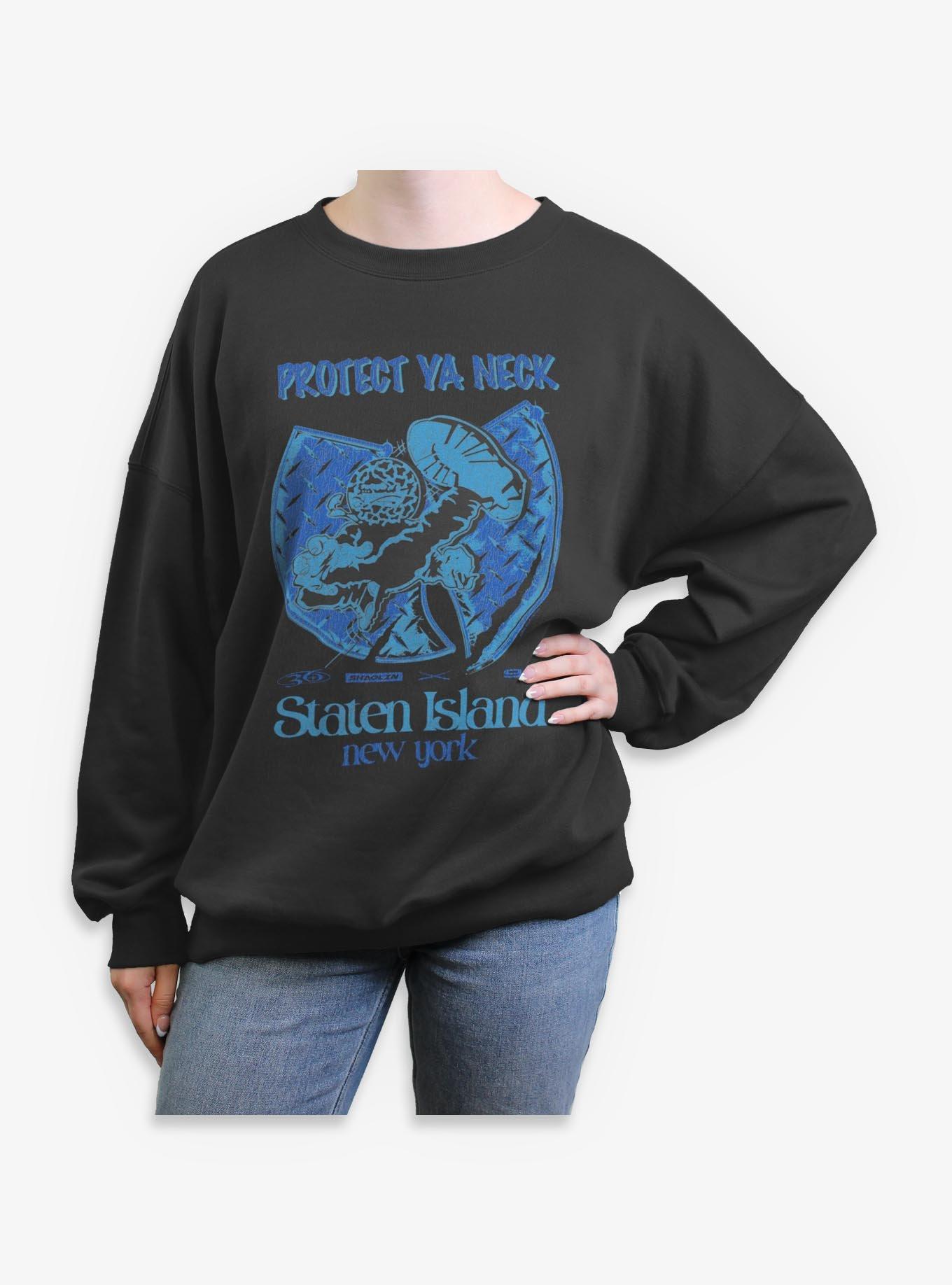 Wu-Tang Clan Protect Ya Neck Staten Island New York Girls Oversized Sweatshirt, , hi-res