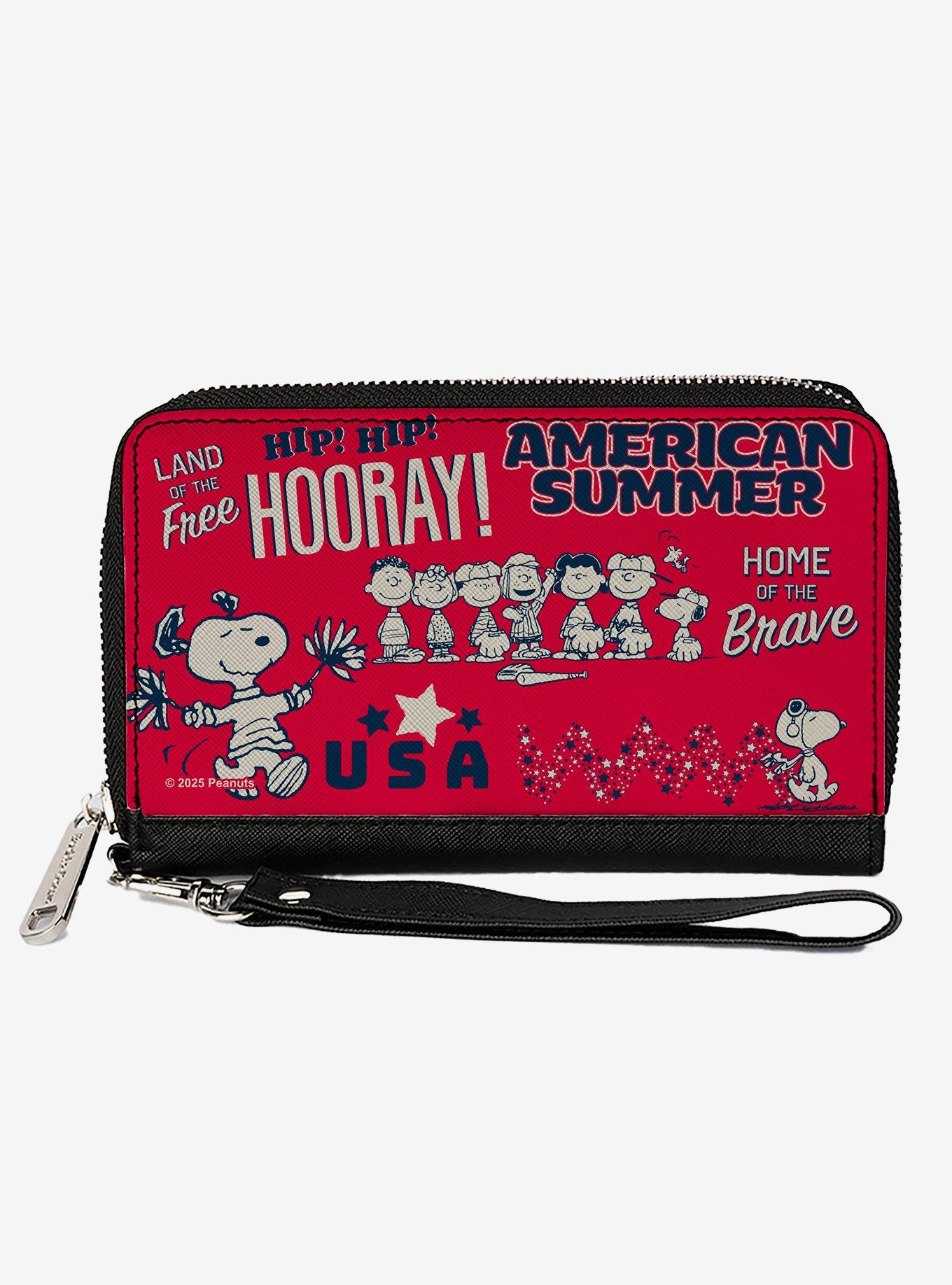 Peanuts Gang American Summer Poses Zip Around Wallet, , hi-res