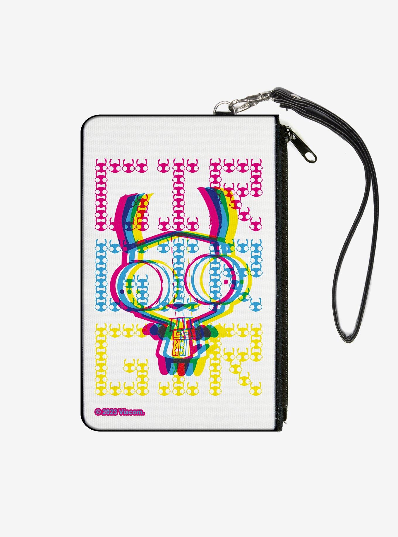 Invader Zim GIR and Face Typography Multi Zip Clutch Wallet, , hi-res