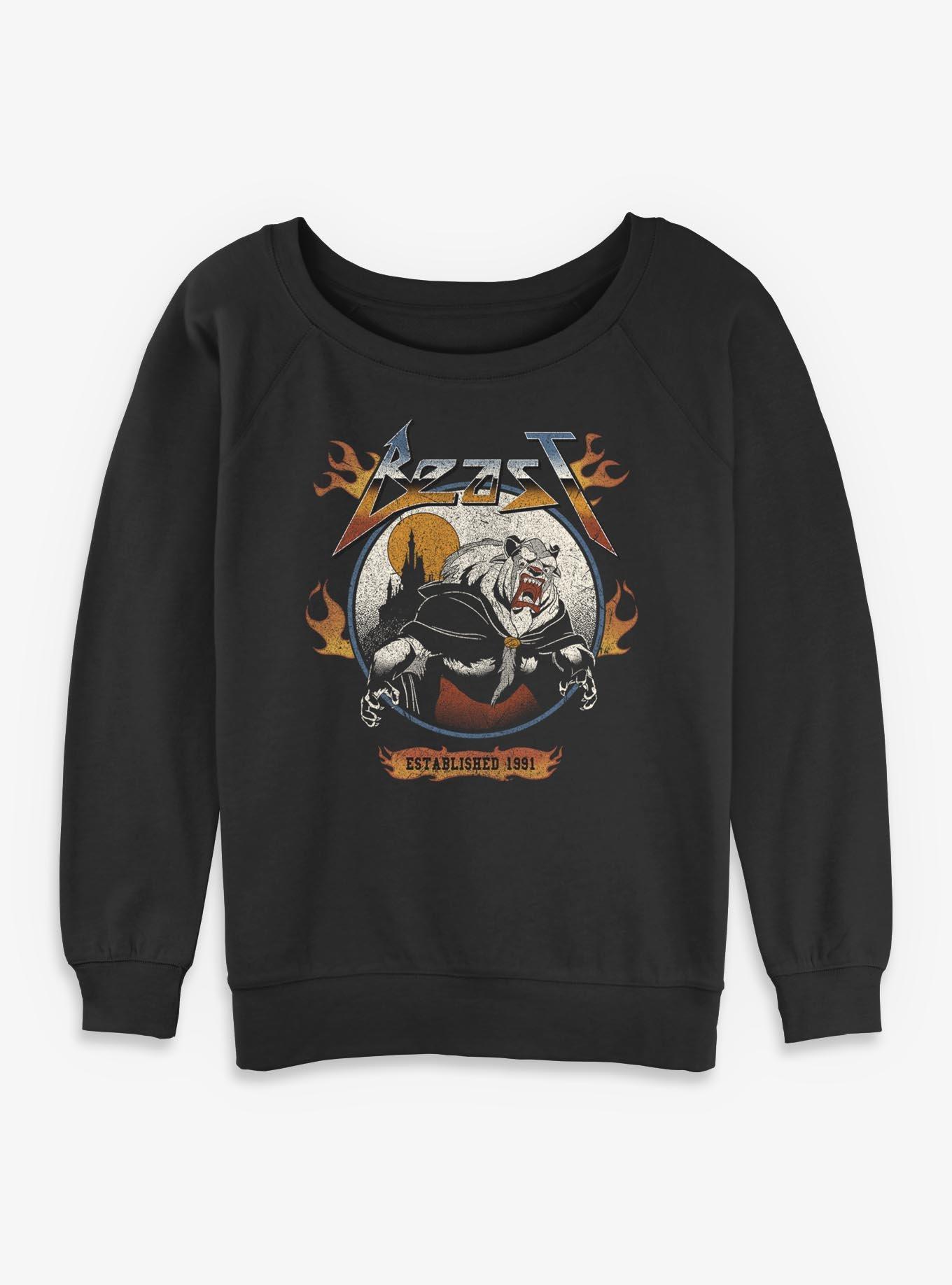 Disney Beauty and the Beast Beast Flame Womens Slouchy Sweatshirt, , hi-res