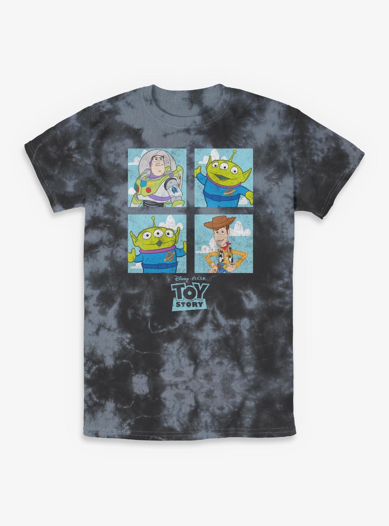 Disney Pixar Toy Story Buzz Woody Alien Panels Tie-Dye T-Shirt, , hi-res