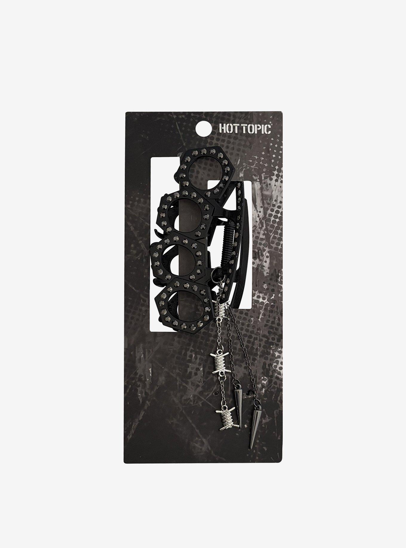 Brass Knuckle Barbed Wire Claw Hair Clip, , hi-res