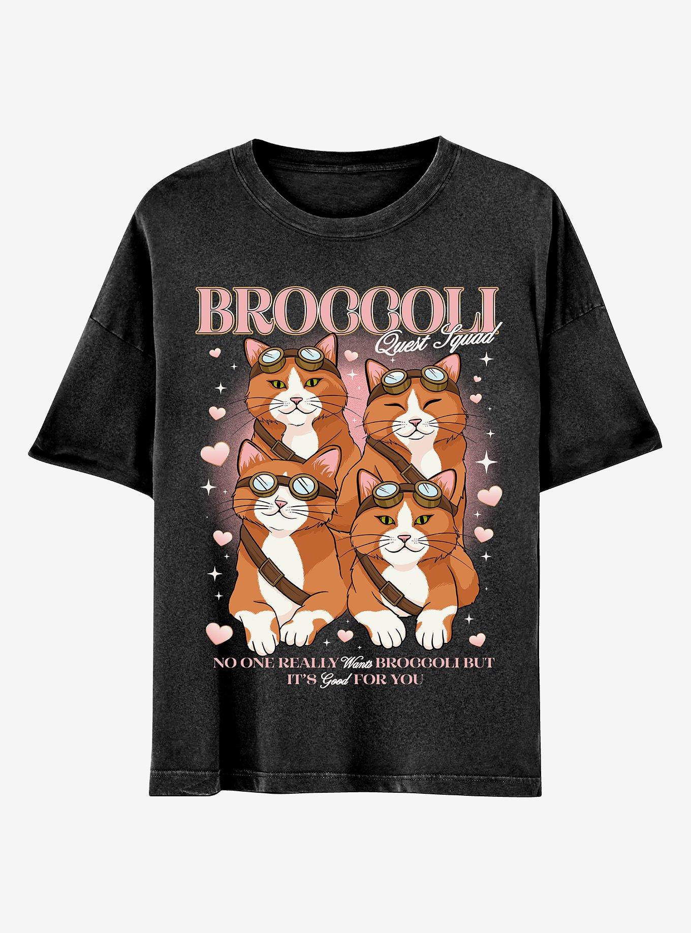 Fourth Wing Broccoli Cat T-Shirt, , hi-res