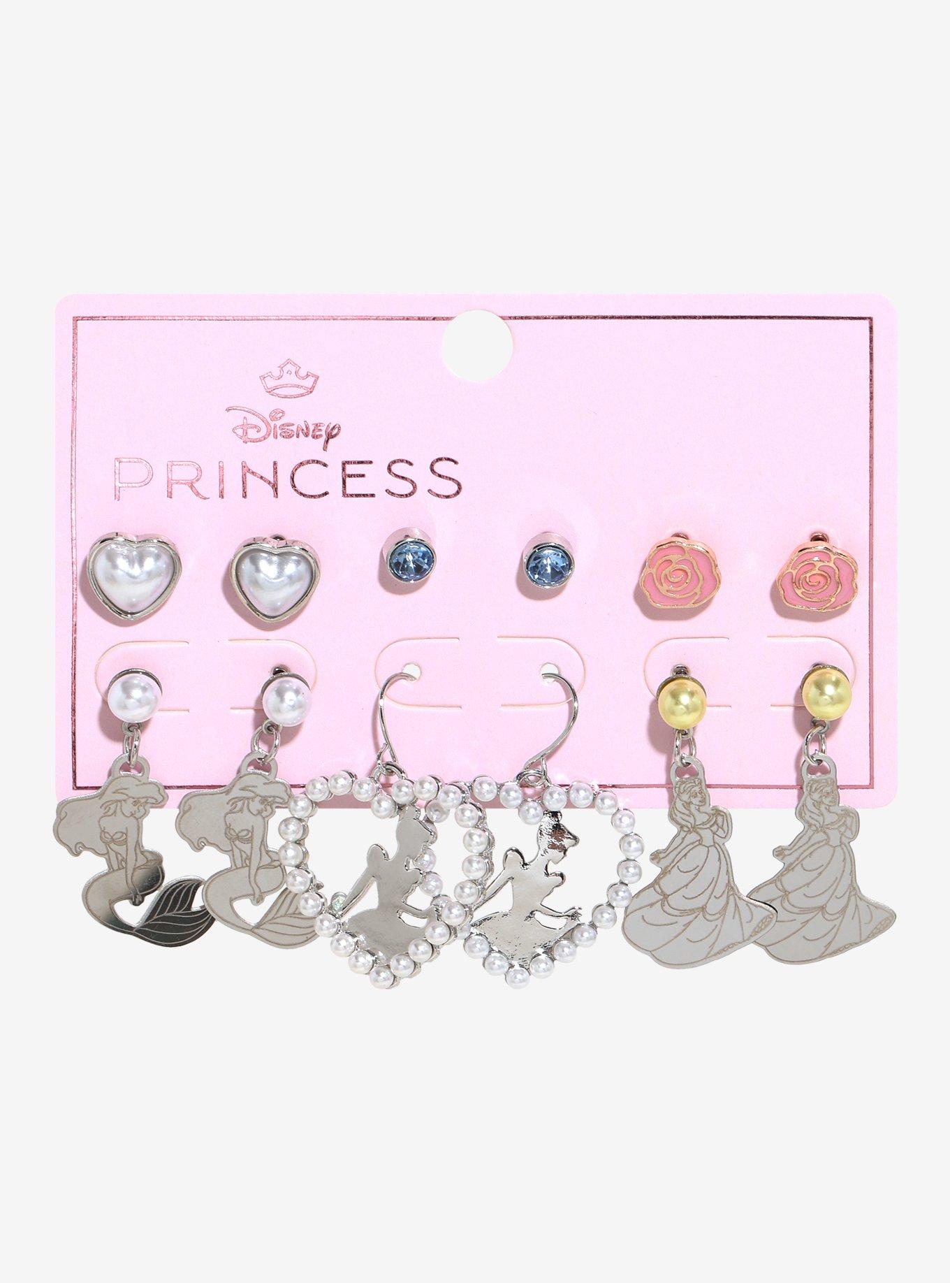 Disney Princess Silver Silhouette Earring Set, , hi-res