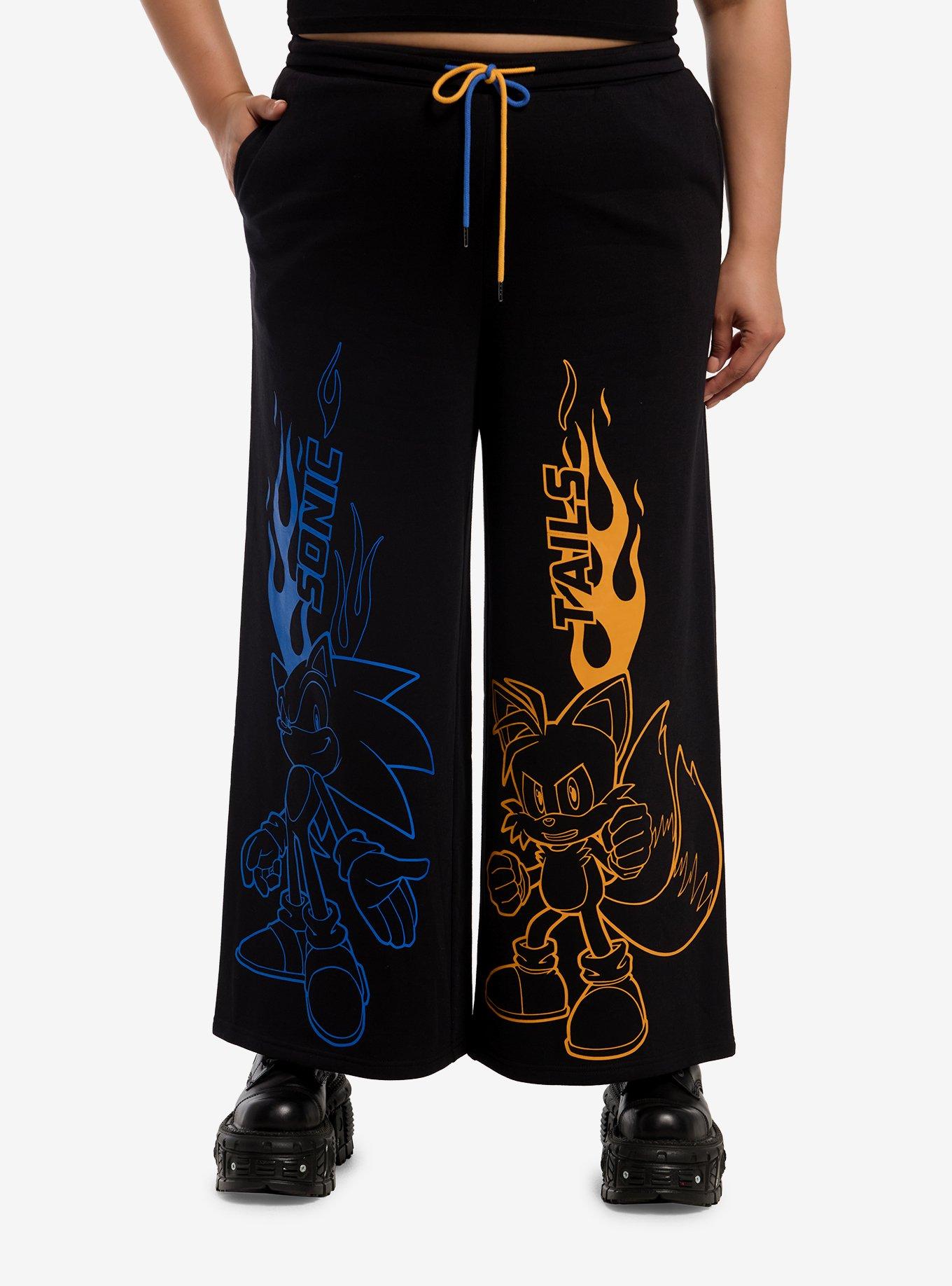 Sonic The Hedgehog Tails & Sonic Wide Leg Sweatpants Plus Size, , hi-res