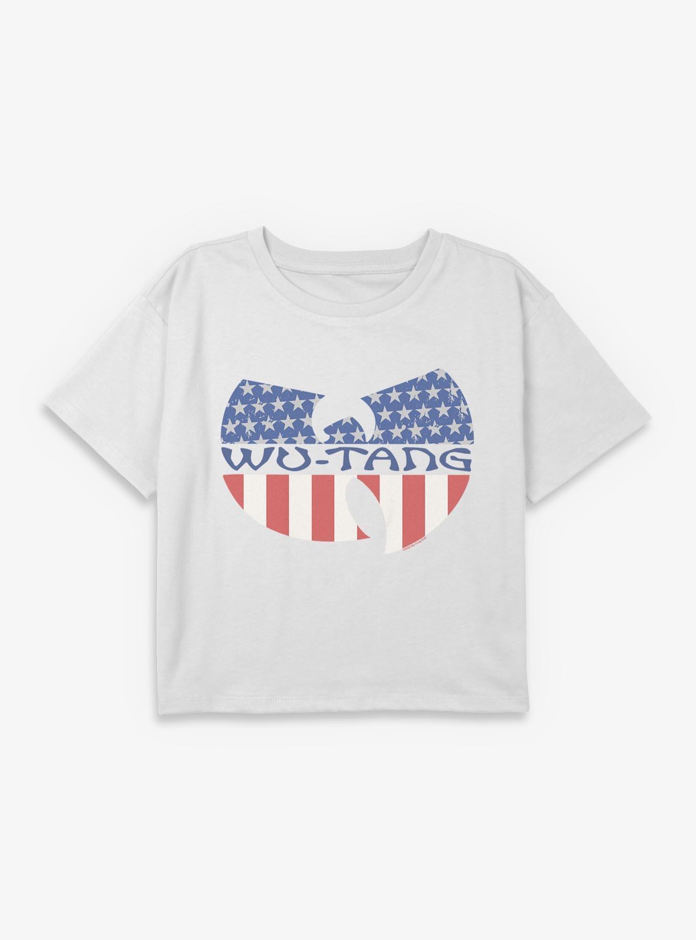 Wu-Tang Flag Youth Girls Boxy Crop T-Shirt, , hi-res