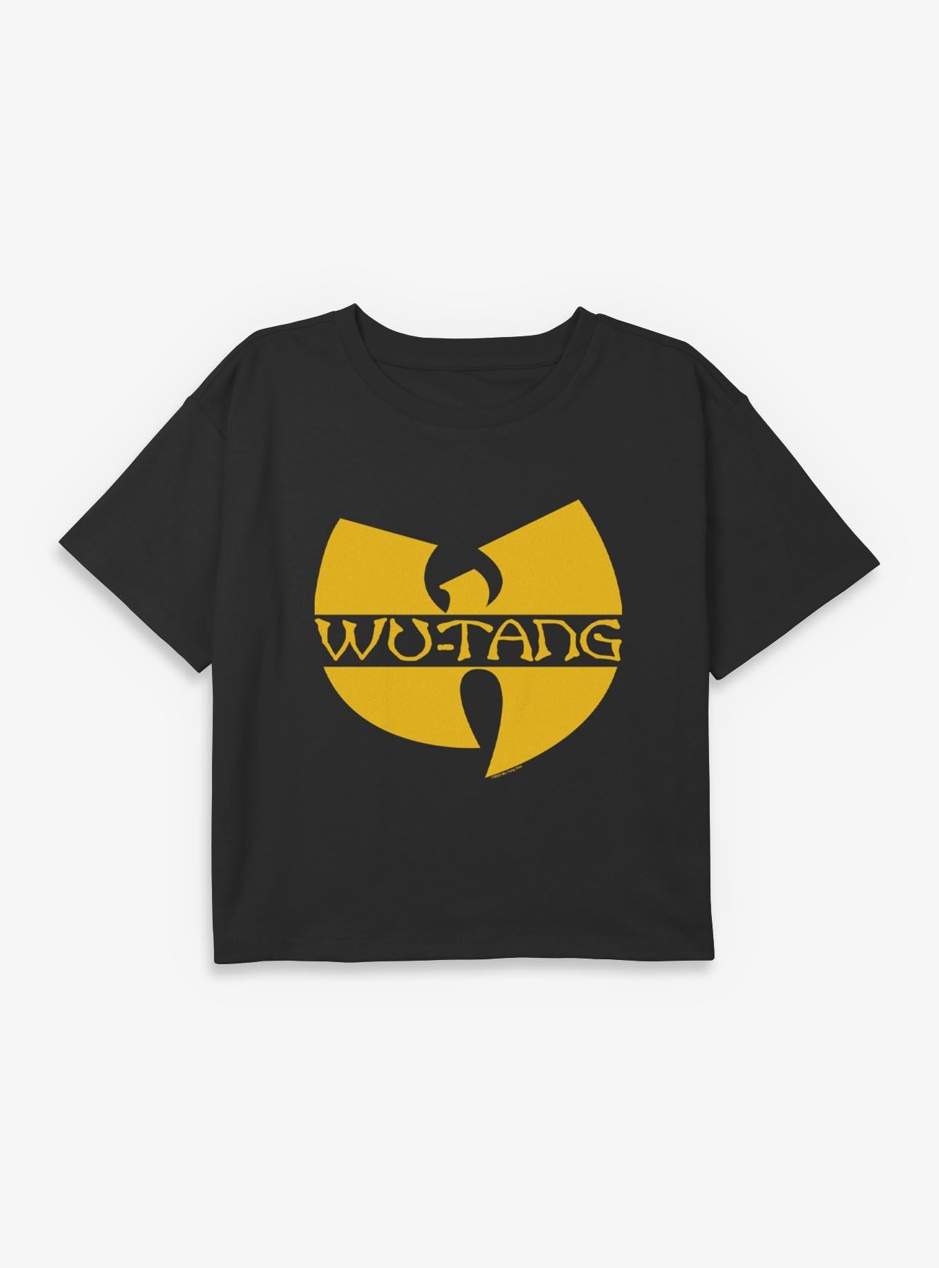 Wu-Tang Logo  Youth Girls Boxy Crop T-Shirt, BLACK, hi-res