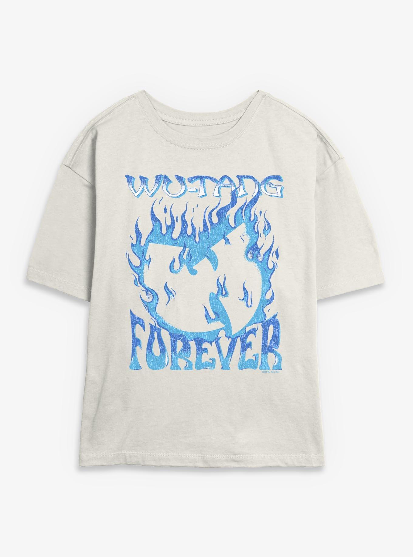 Wu-Tang Forever Blue Fire Womens Skimmer T-Shirt, EGRET, hi-res