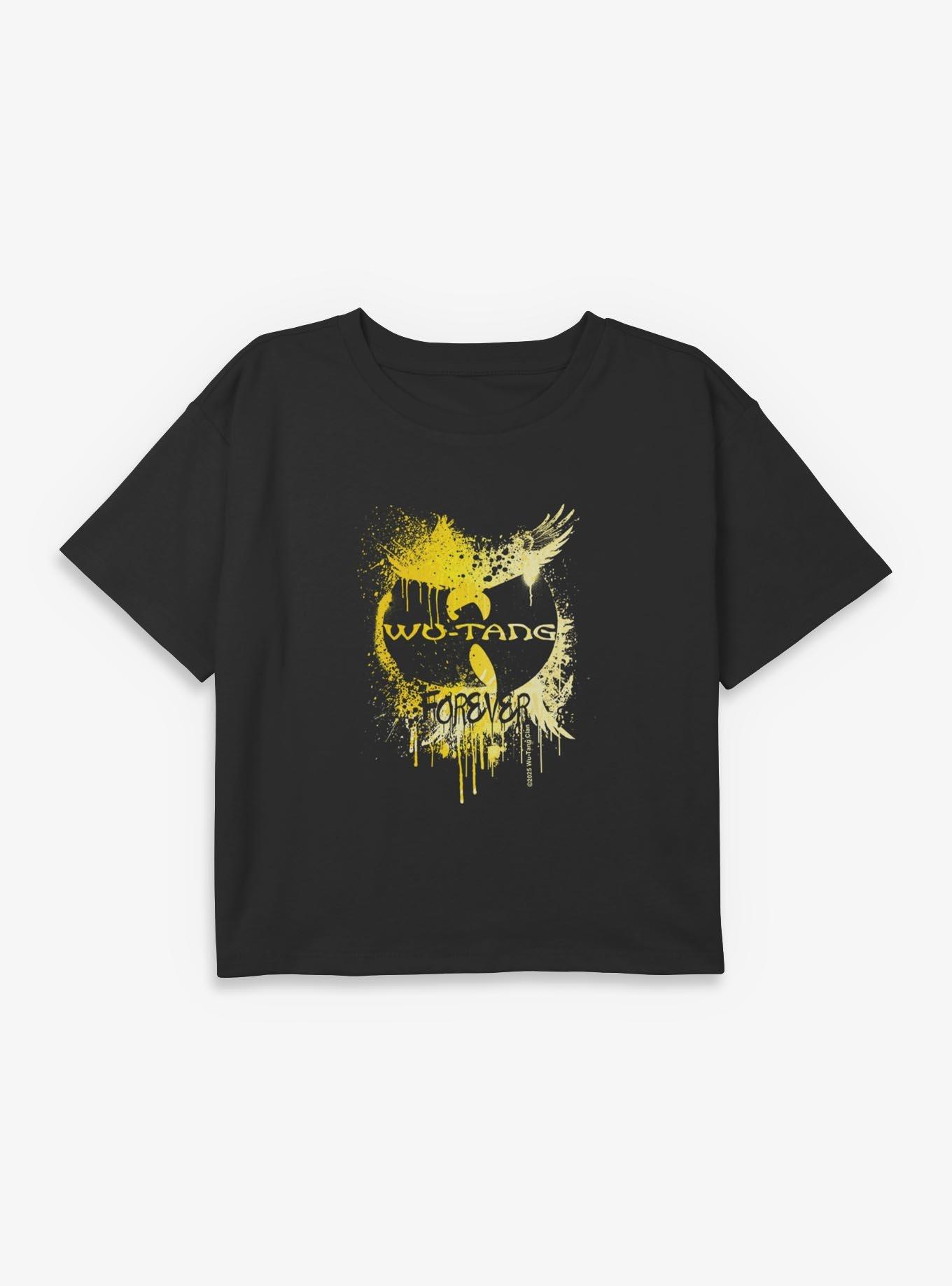Wu-Tang Paint Splash Youth Girls Boxy Crop T-Shirt, , hi-res