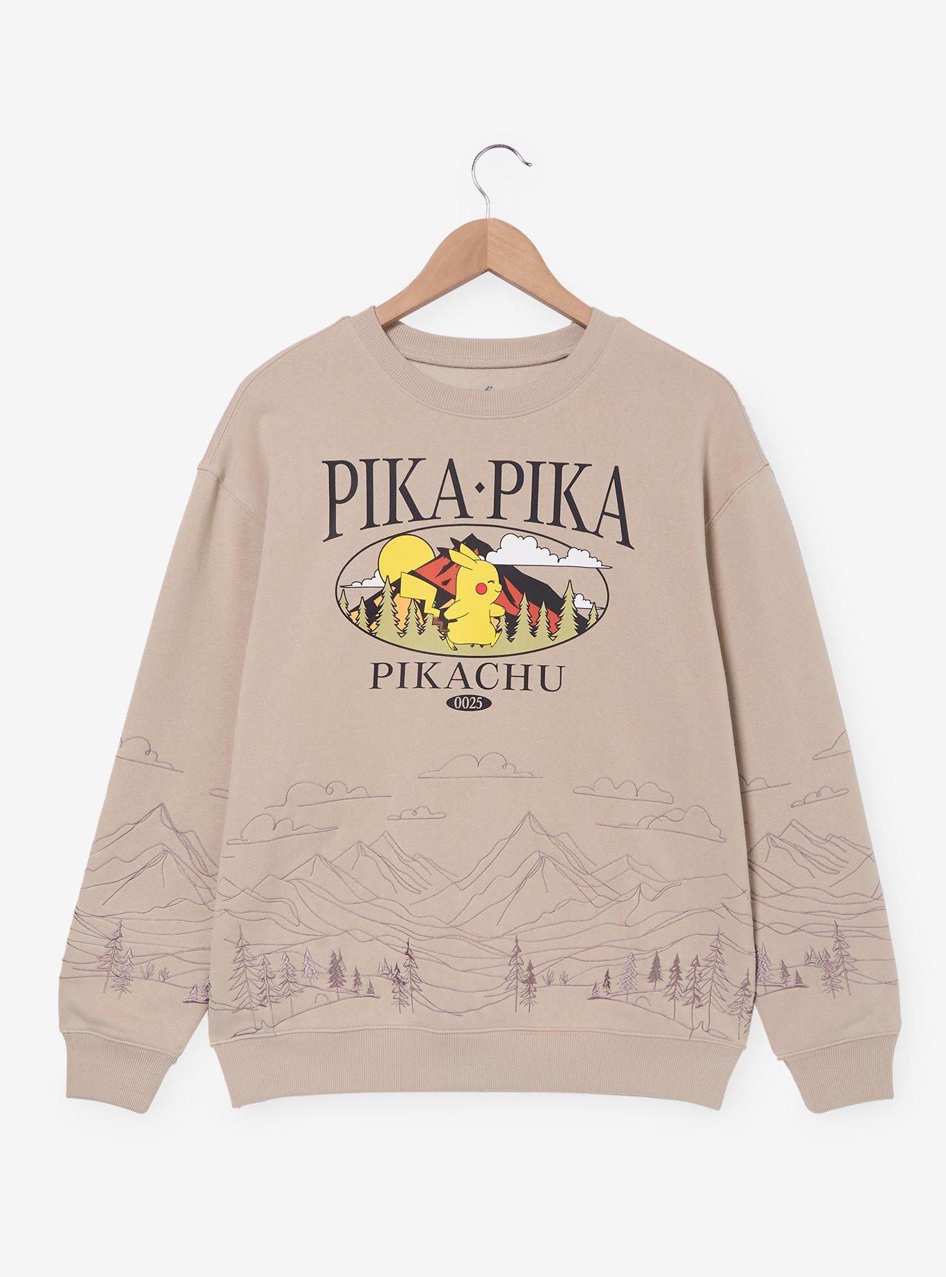 Pok&eacute;mon Pikachu Embroidered Mountain Range Crewneck - BoxLunch Exclusive, , hi-res