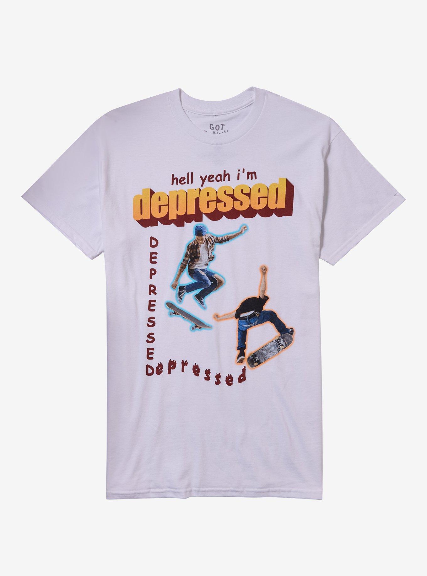Depressed Skateboard Meme T-Shirt By Got Funny?
