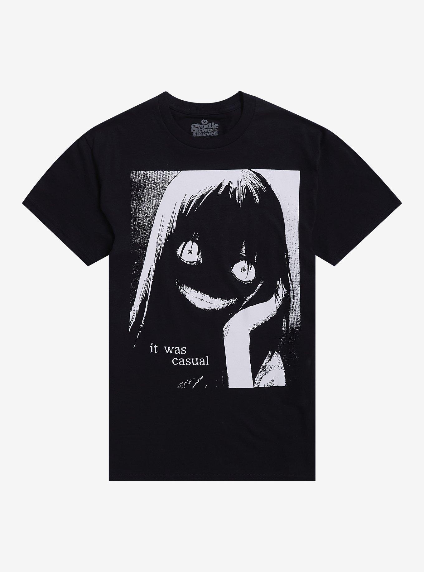 Casual Scary Anime Girl T-Shirt By Goodie Two Sleeves, , hi-res