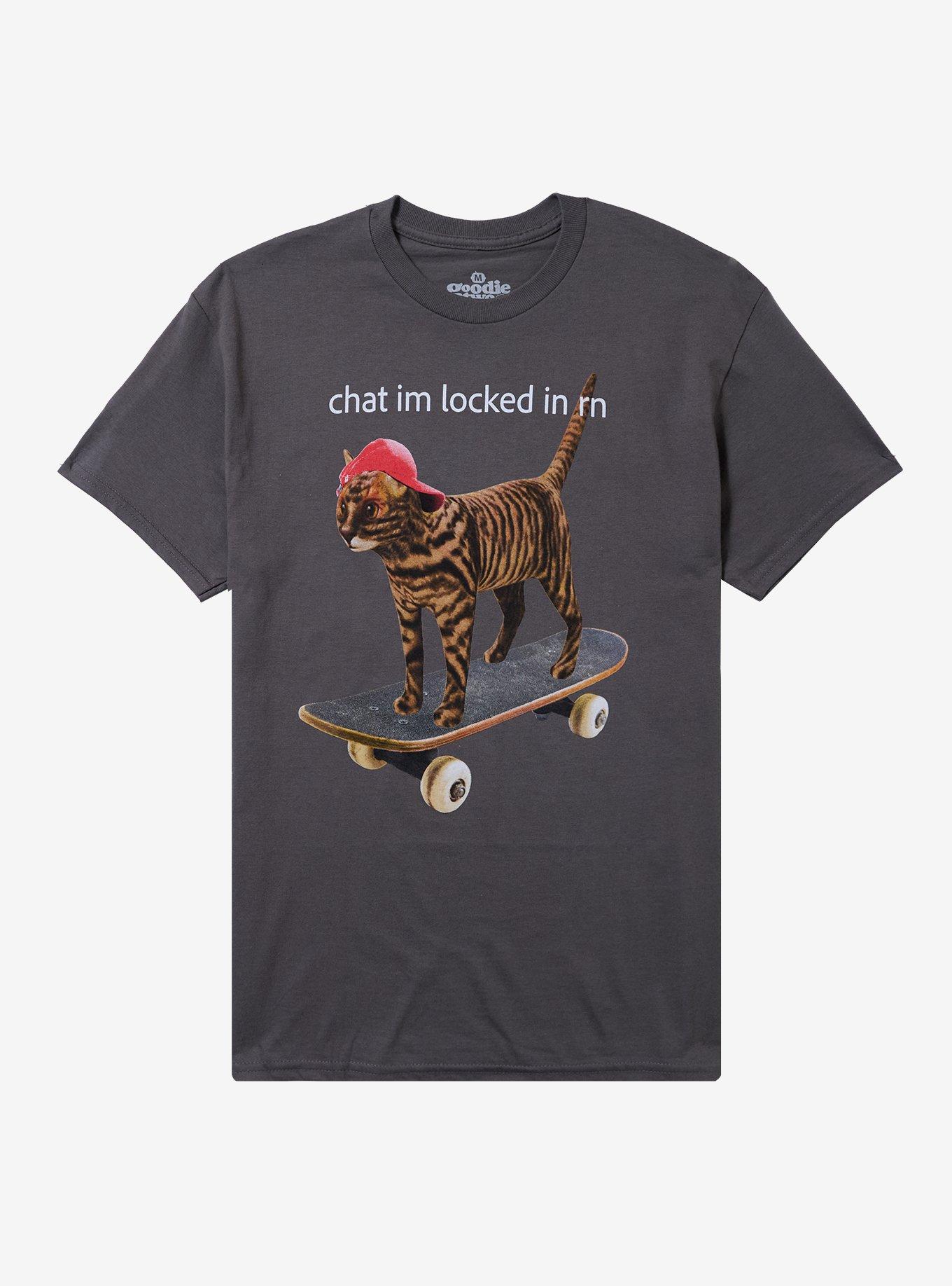 Locked In Skateboard Cat T-Shirt By Goodie Two Sleeves, , hi-res