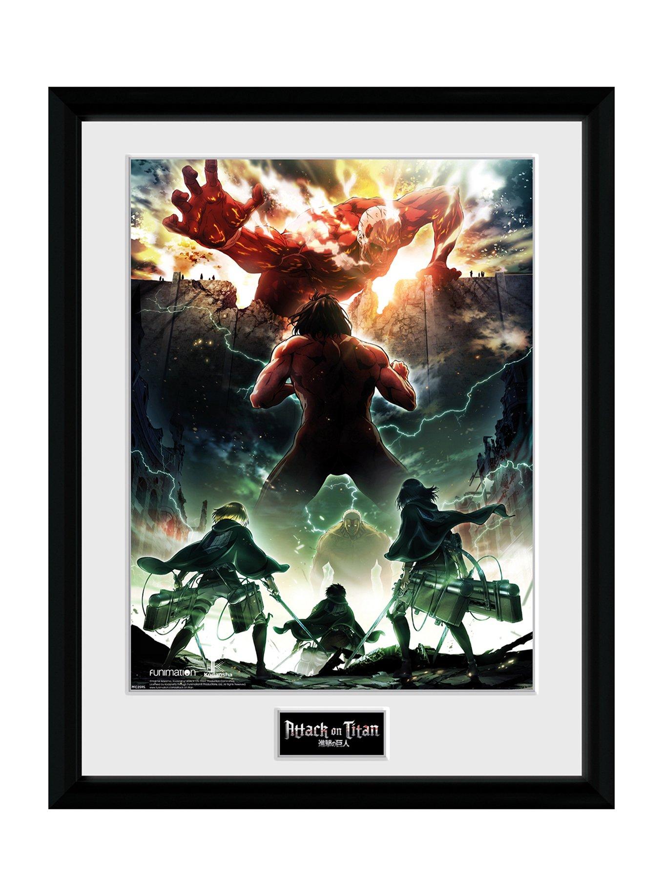 Attack On Titan Battle Scene Framed Poster, , hi-res