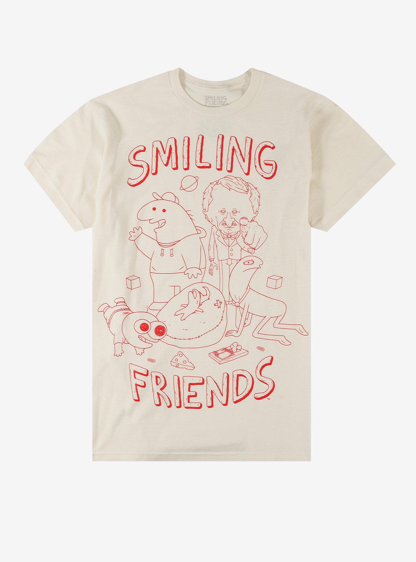 Smiling Friends Group Line Art T-Shirt