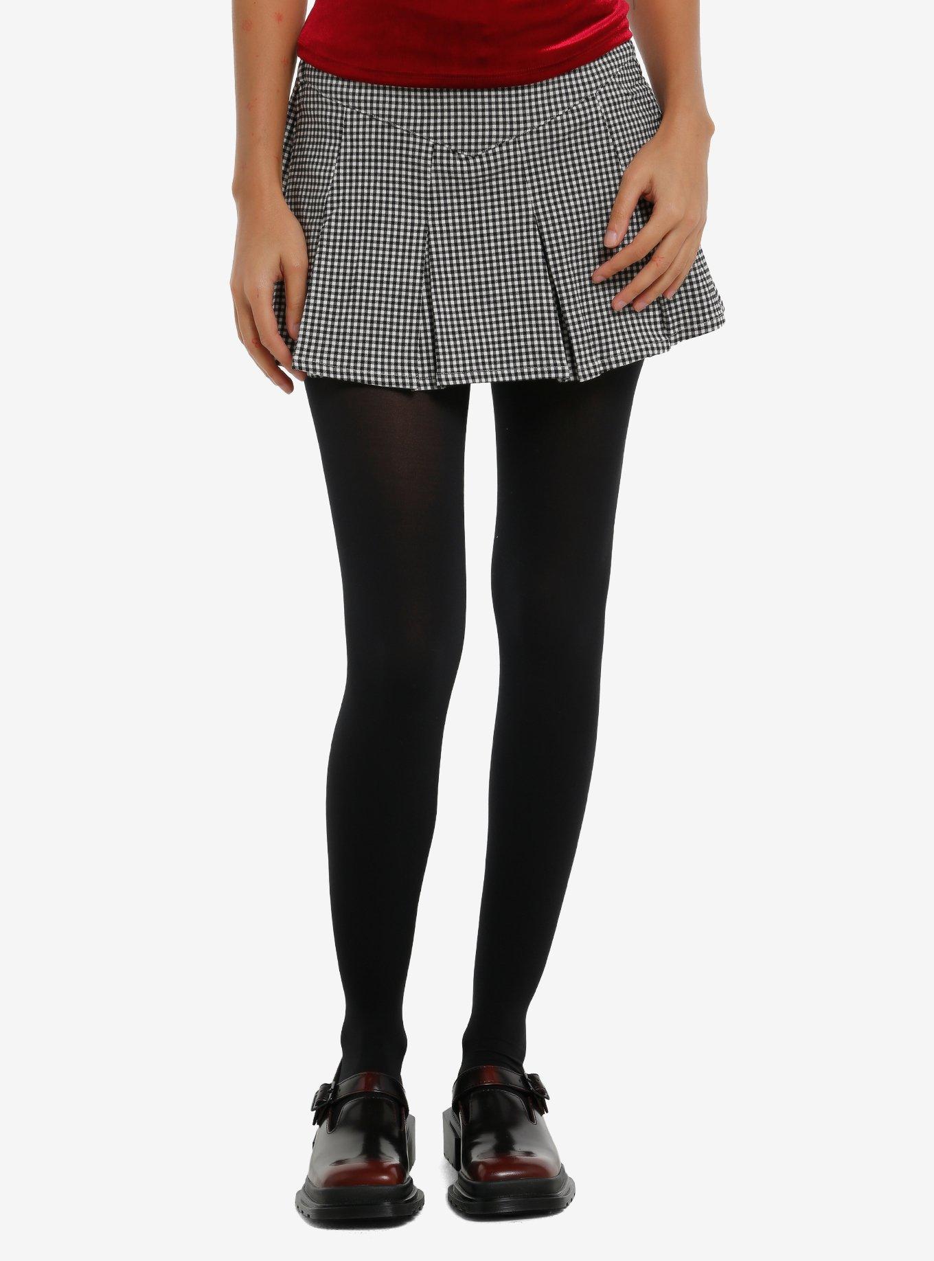 MARKET Black & White Gingham Pleated Mini Skort