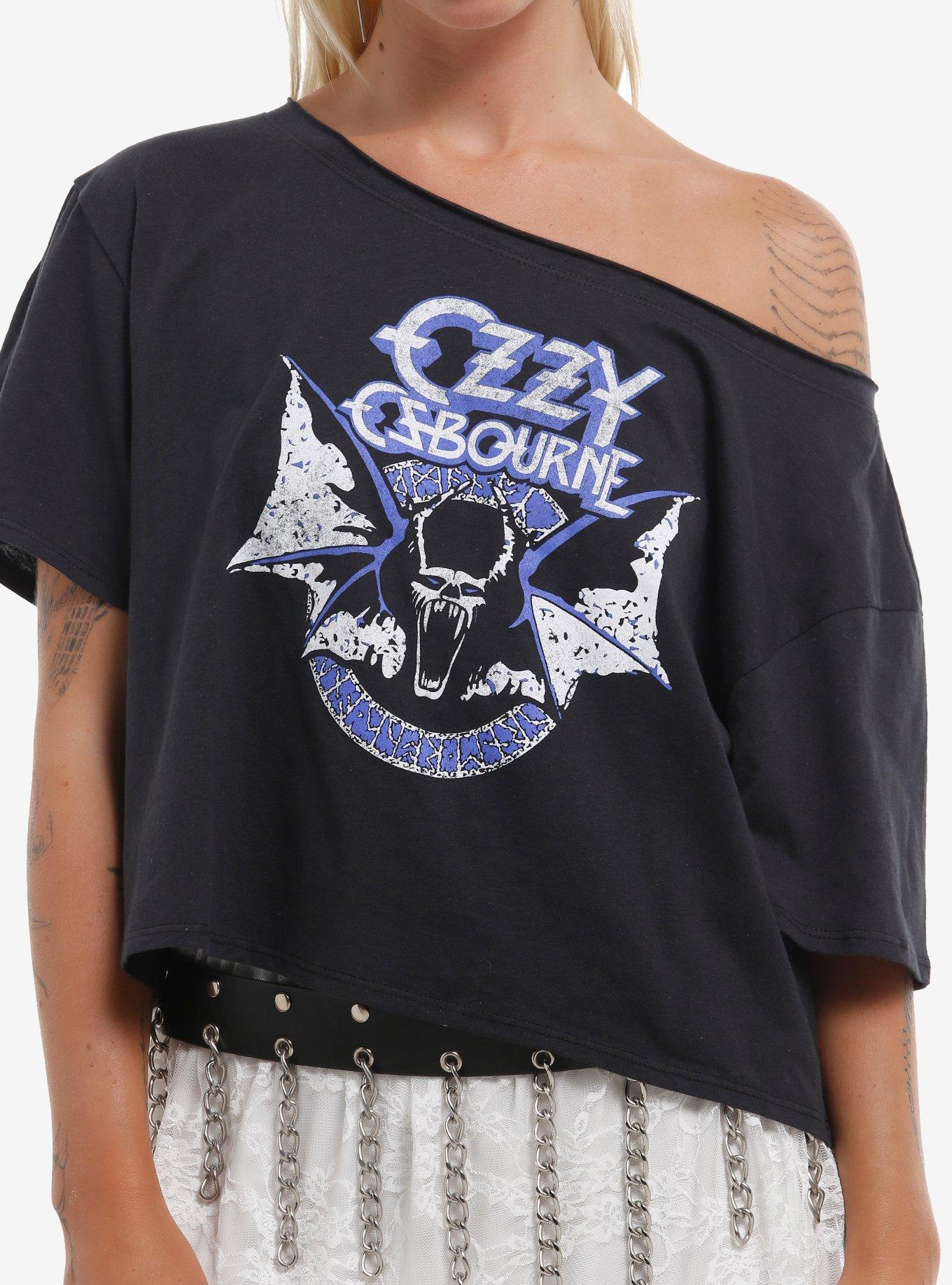 Ozzy Osbourne Screaming Bat Girls Off-Shoulder T-Shirt, , hi-res