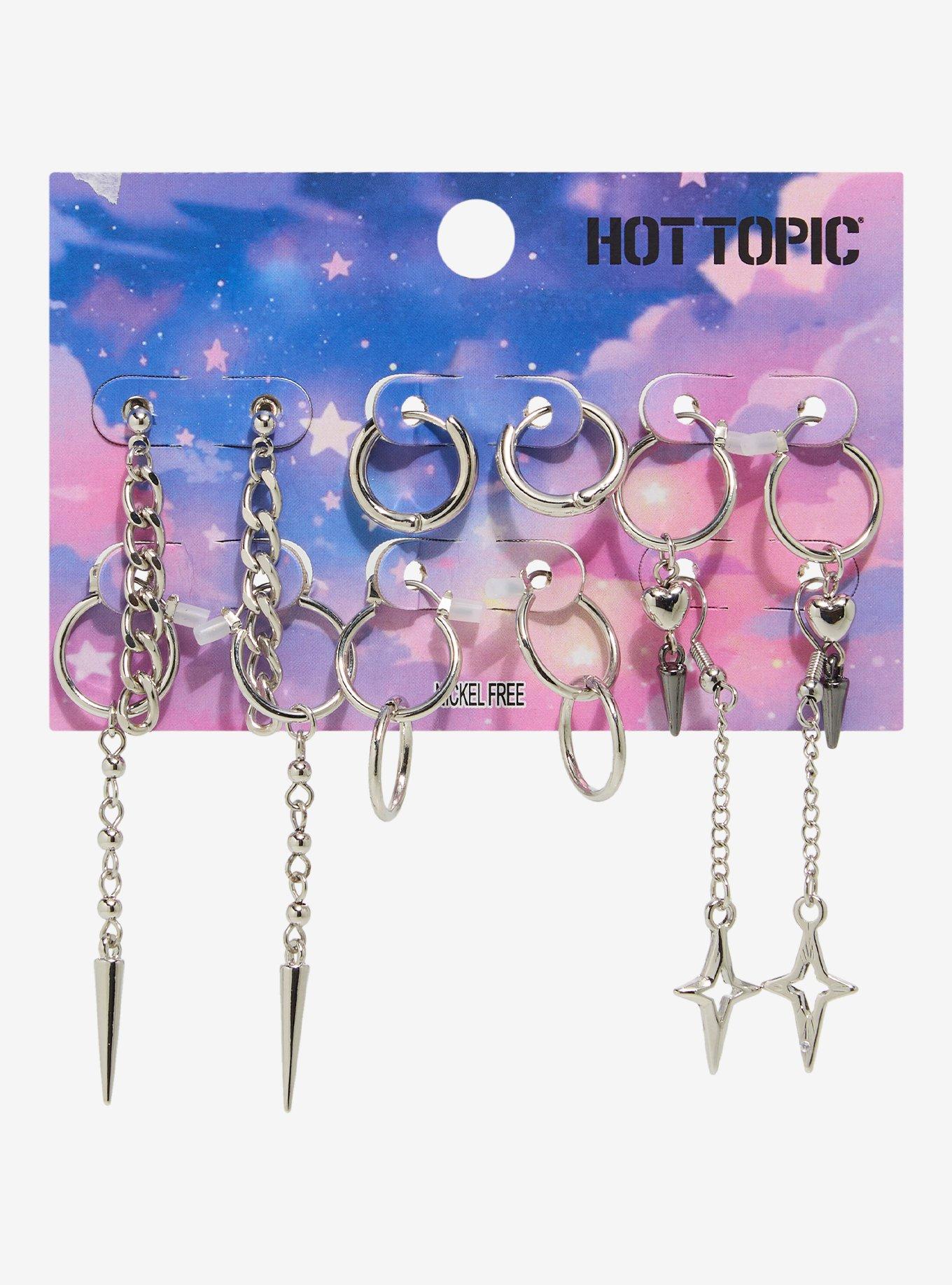Spike Stars Huggie Hoop Earring Set, , hi-res