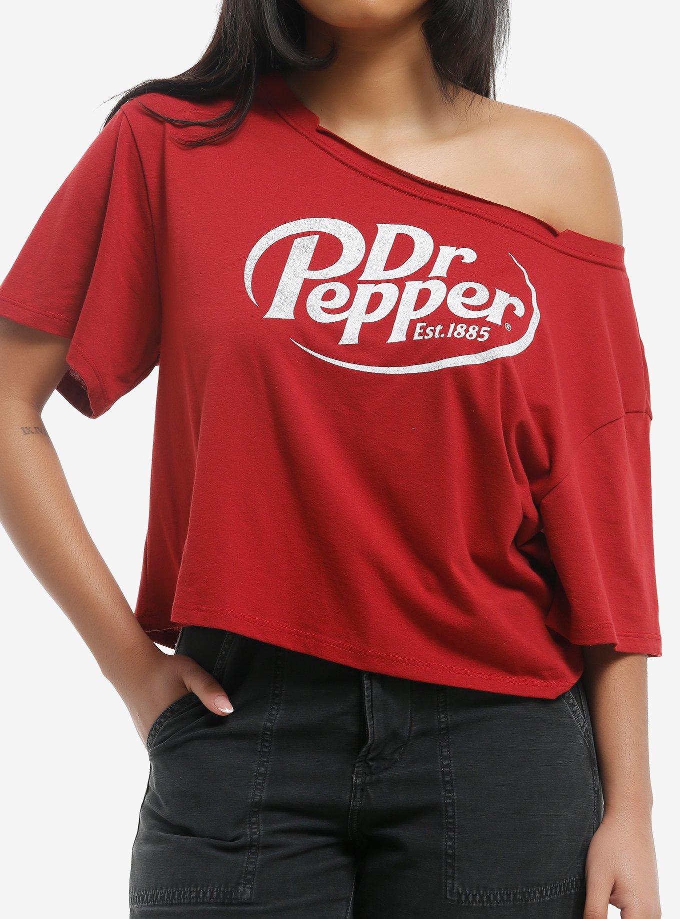 Dr. Pepper Logo Girls Off-Shoulder T-Shirt, , hi-res
