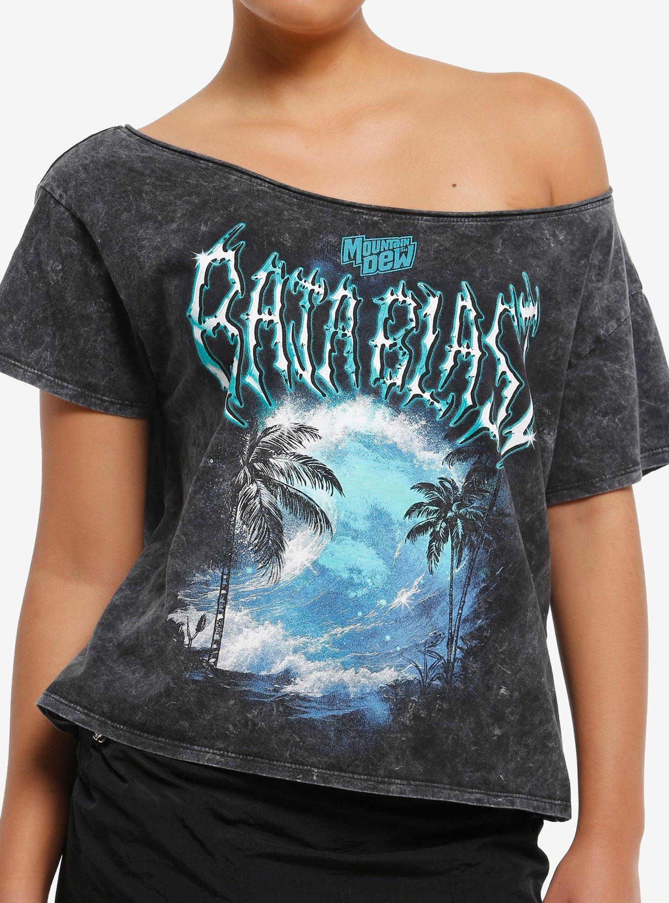 Mountain Dew Baja Blast Wave Wash Girls Off-Shoulder Top, , hi-res
