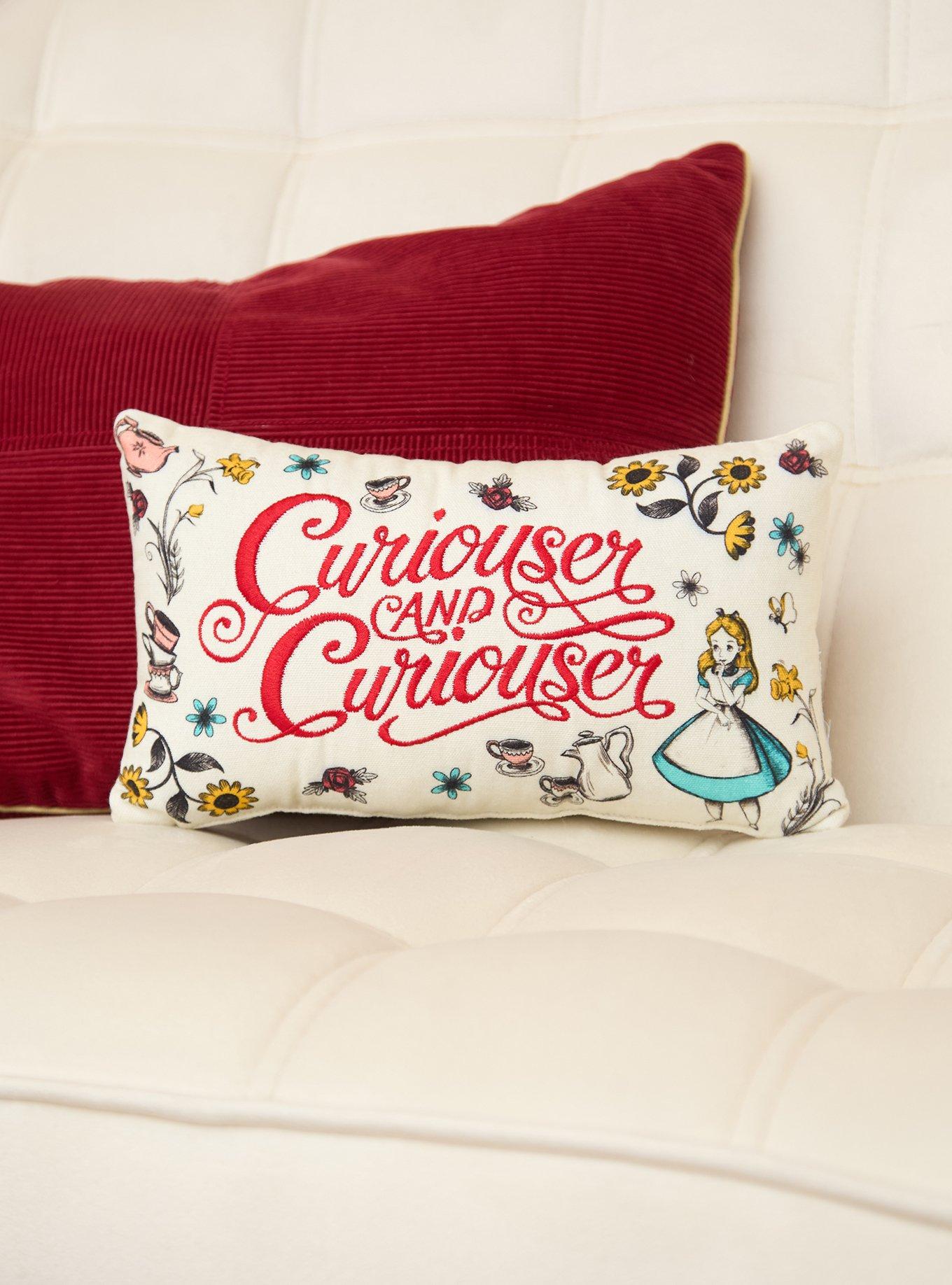 Disney Alice in Wonderland Curiouser and Curiouser Mini Pillow - BoxLunch Exclusive, , hi-res