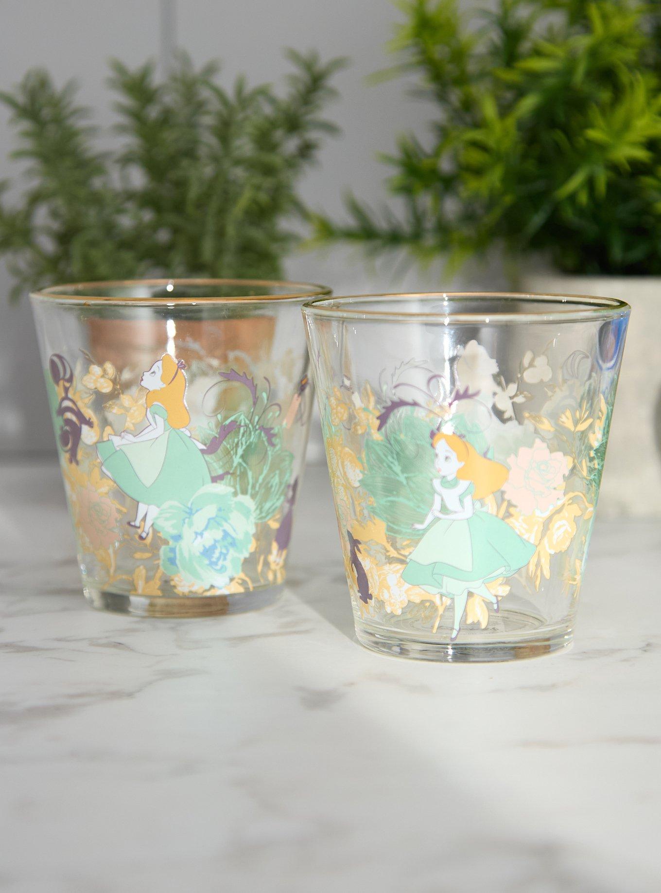 Disney Alice in Wonderland Floral Glass Set - BoxLunch Exclusive, , hi-res