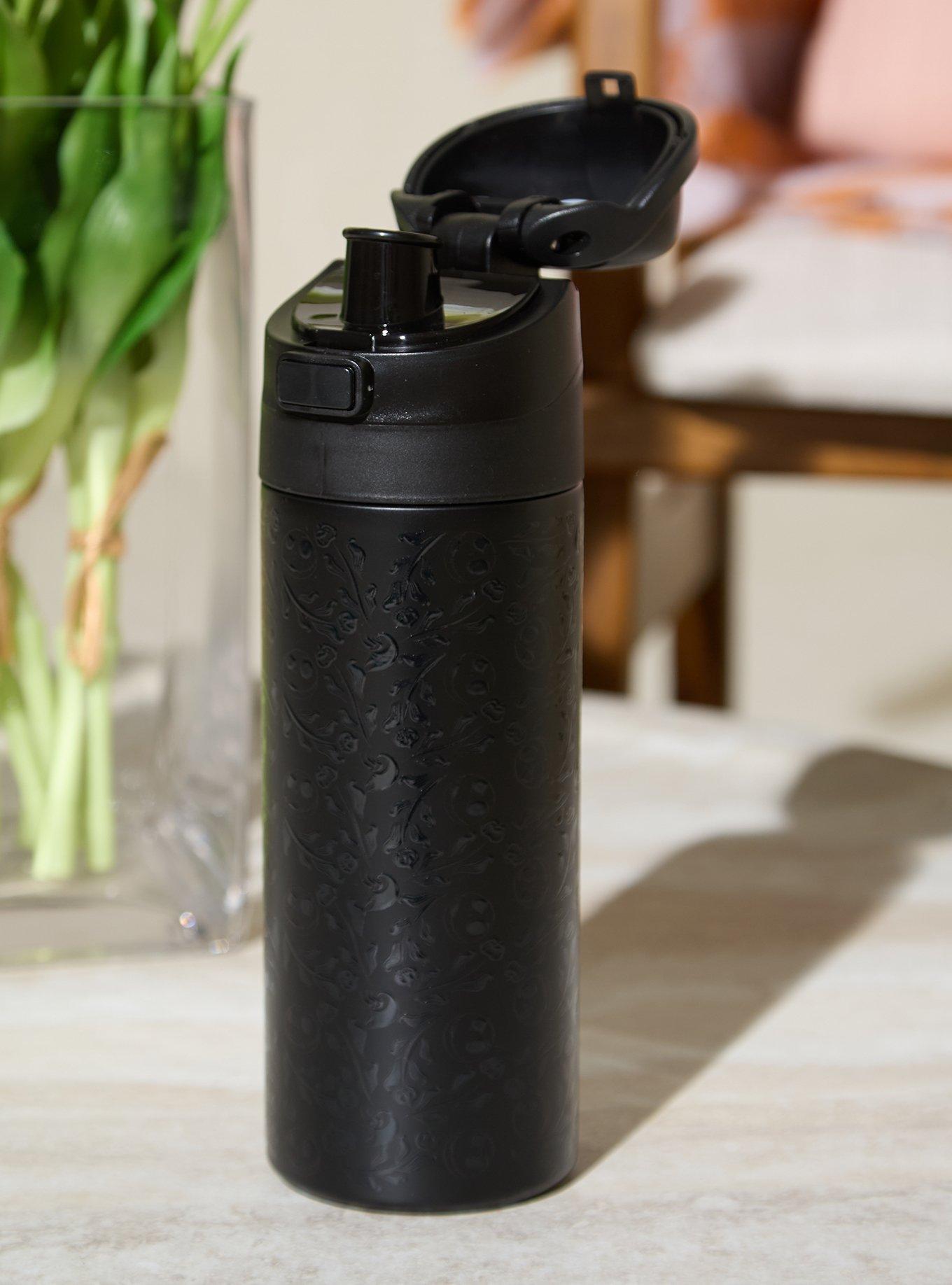 Disney The Nightmare Before Christmas Jack Skellington Floral Black Water Bottle &mdash; BoxLunch Exclusive, , hi-res