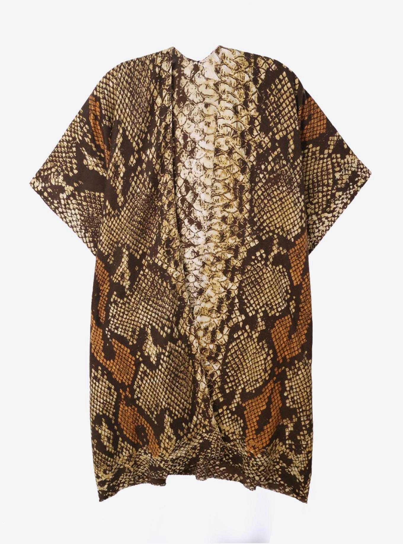 Snakeskin Print Kimono, , hi-res