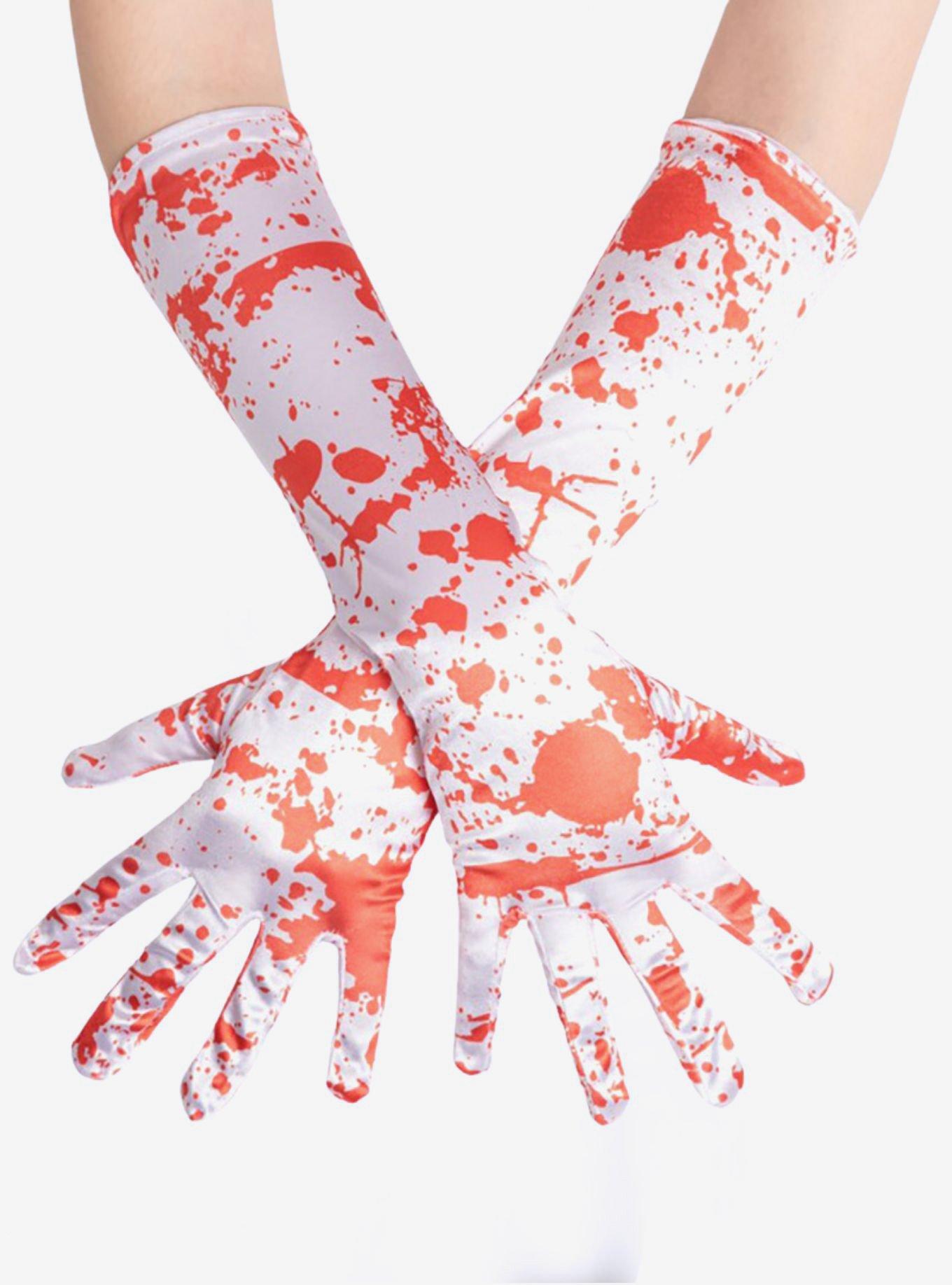 Bloody Print Long Nail Claw Gloves, , hi-res