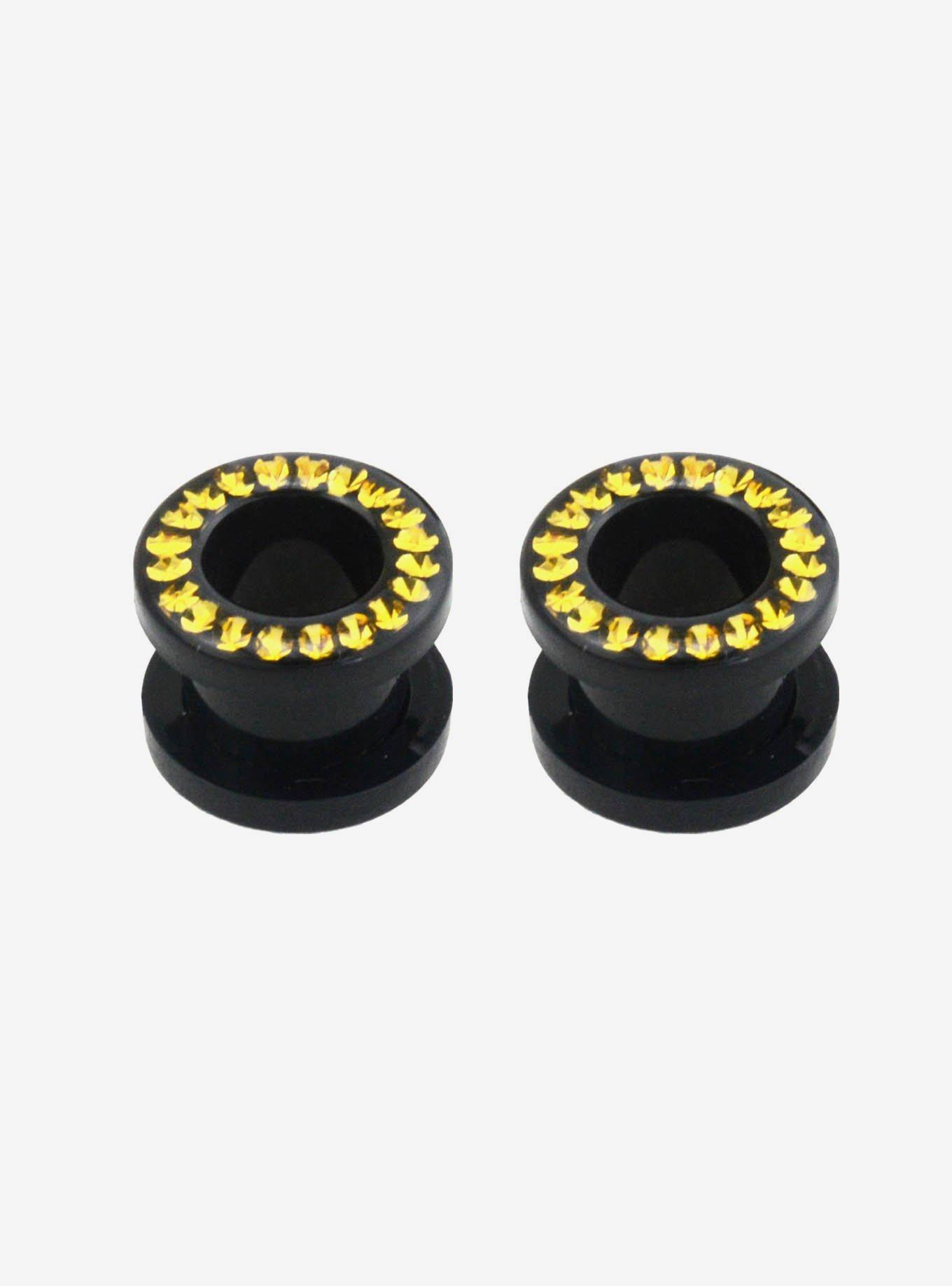 Steel Black & Yellow Gem Plug 2 Pack, , hi-res