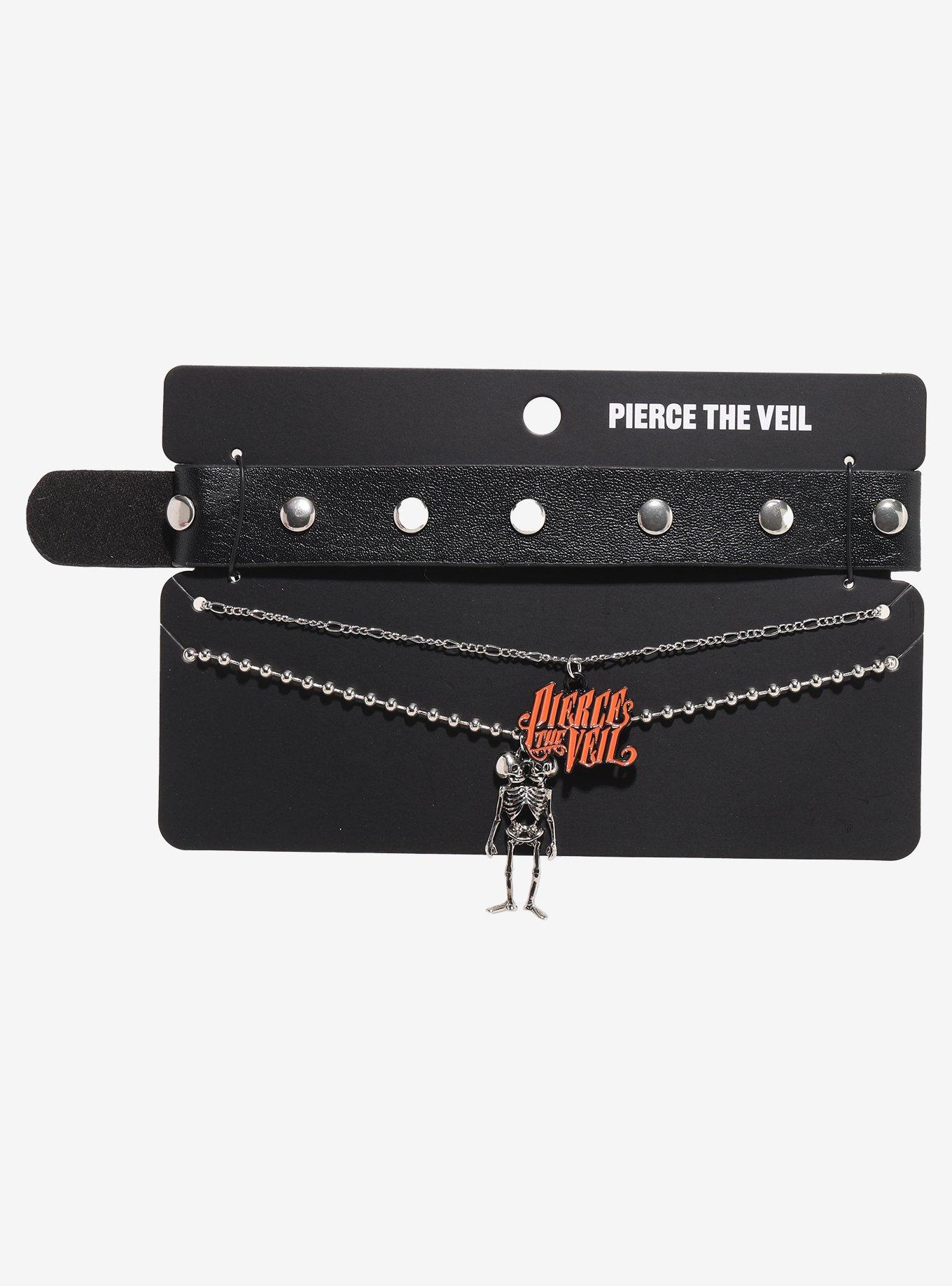 Pierce The Veil Skeleton Choker Necklace Set, , hi-res