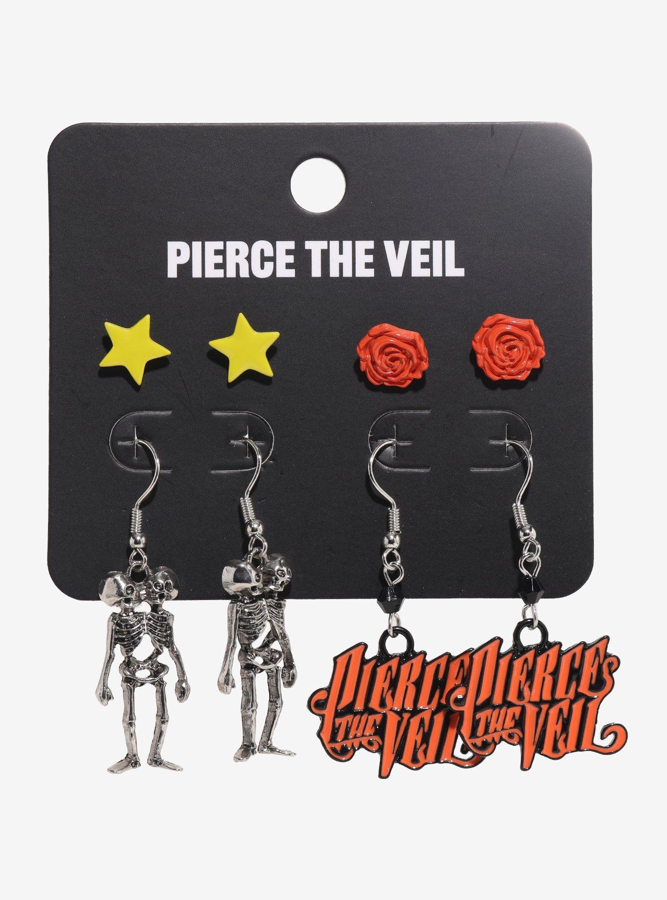 Pierce The Veil Skeleton Icons Earring Set, , hi-res