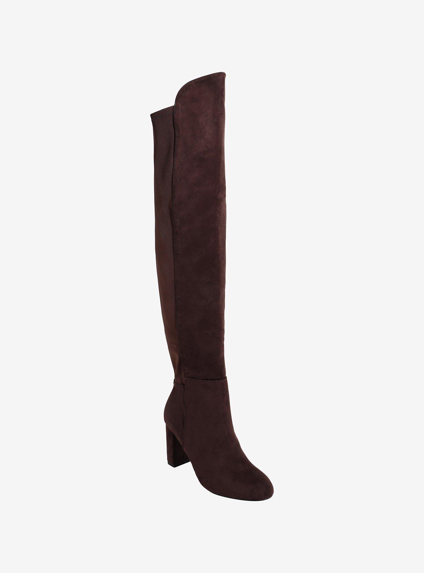Chinese Laundry Brown Faux Suede Thigh-High Boots