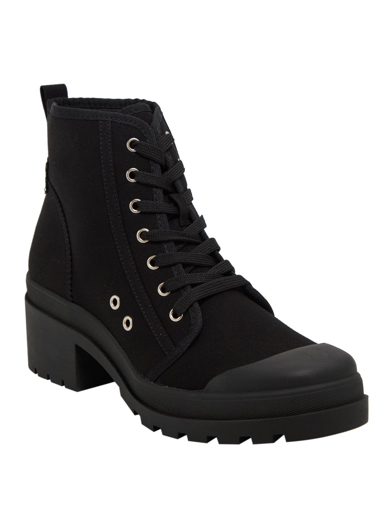 Chinese Laundry Black Lace-Up Heel Boots Hot Topic