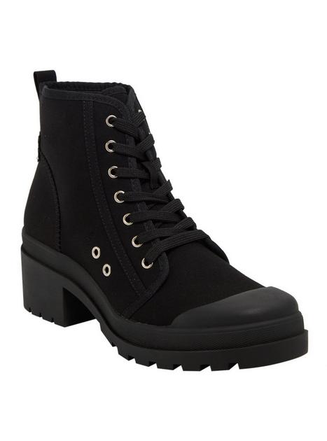 Chinese Laundry Black Lace-Up Heel Boots Hot Topic