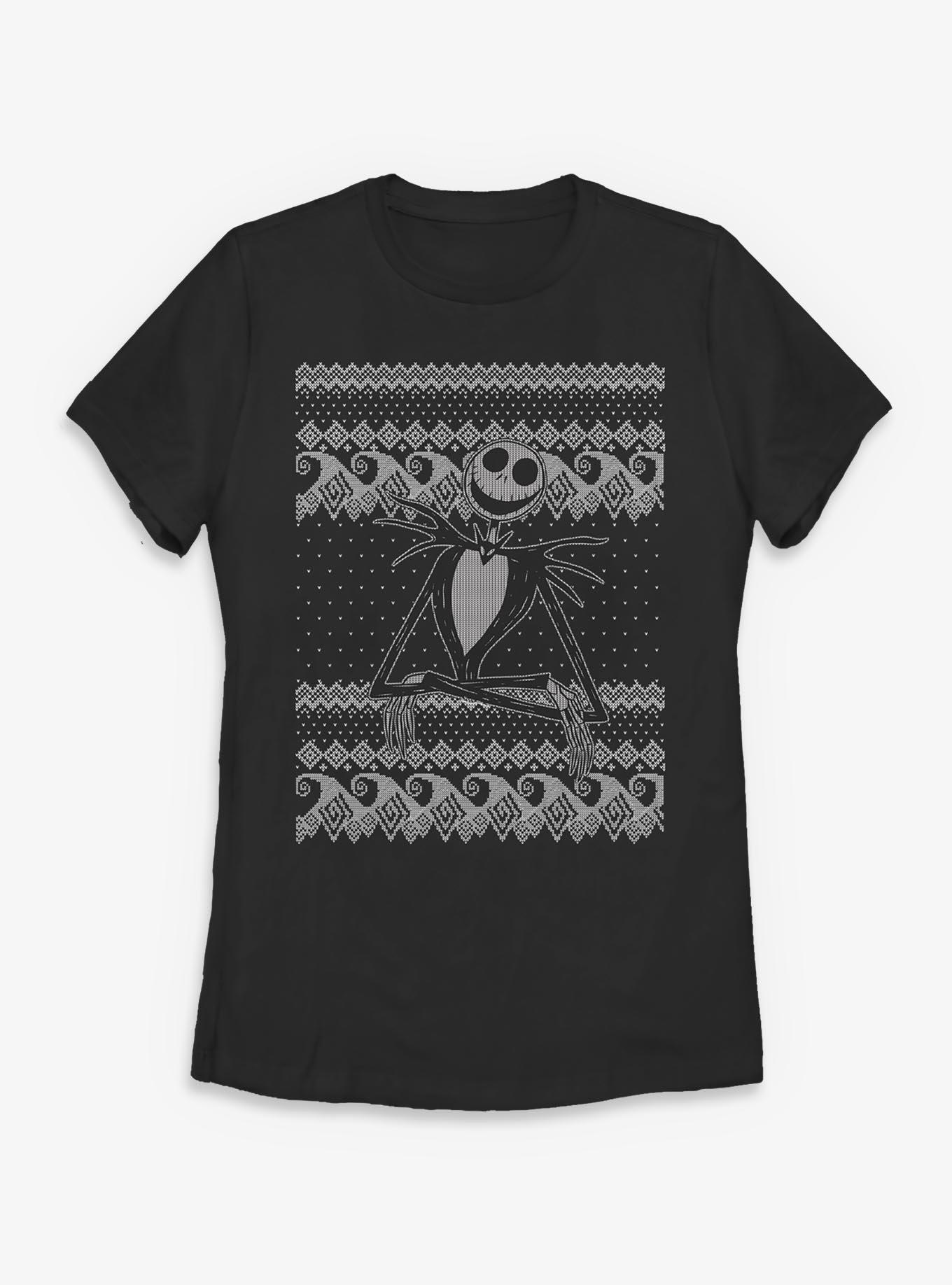 Disney The Nightmare Before Christmas Ugly Christmas Pattern Jack Intarsia Womens T-Shirt, , hi-res