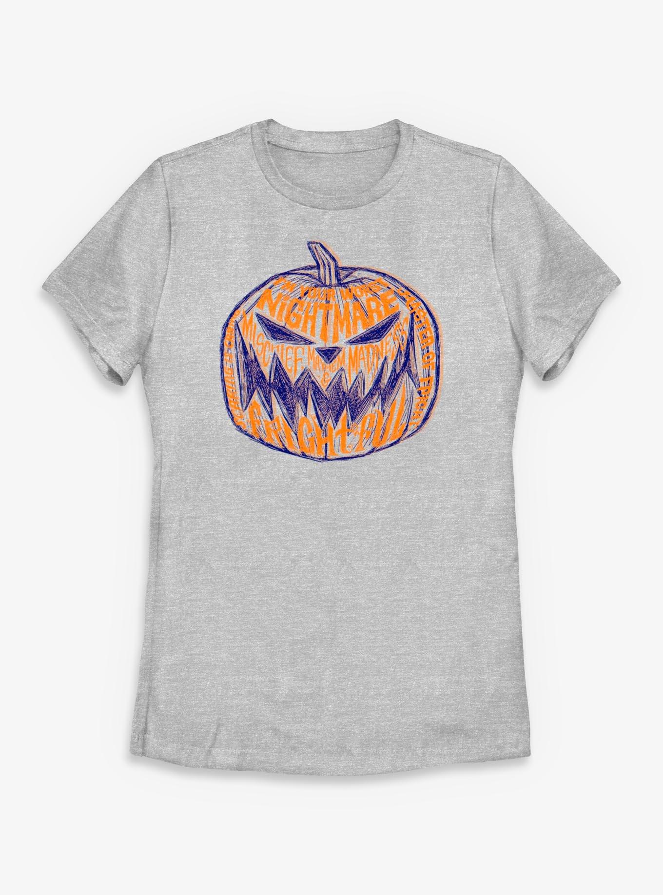 Disney The Nightmare Before Christmas Pumpkin Text Womens T-Shirt, , hi-res