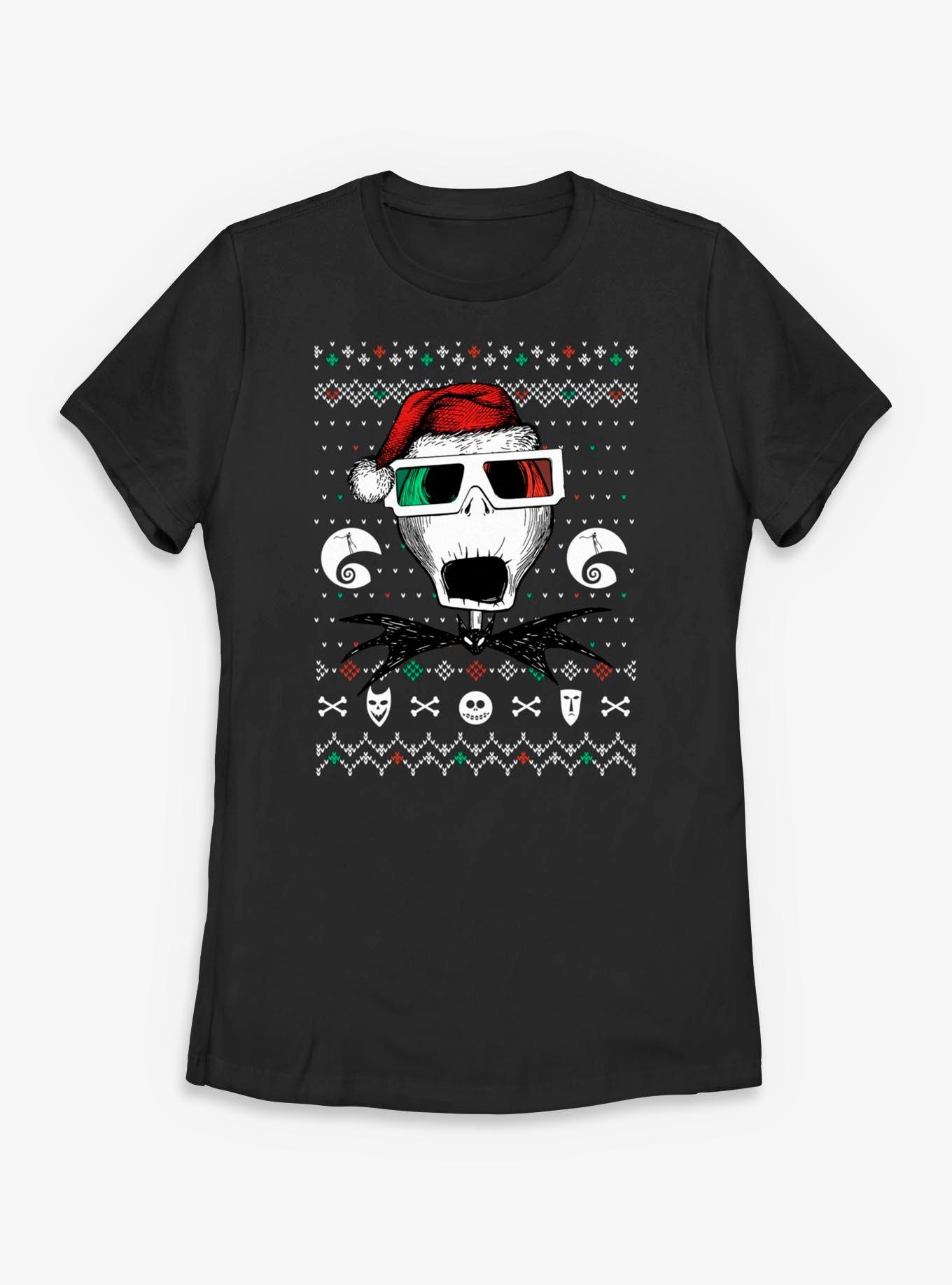 Disney The Nightmare Before Christmas Ugly Christmas Pattern Jack Holiday Vision Womens T-Shirt, , hi-res