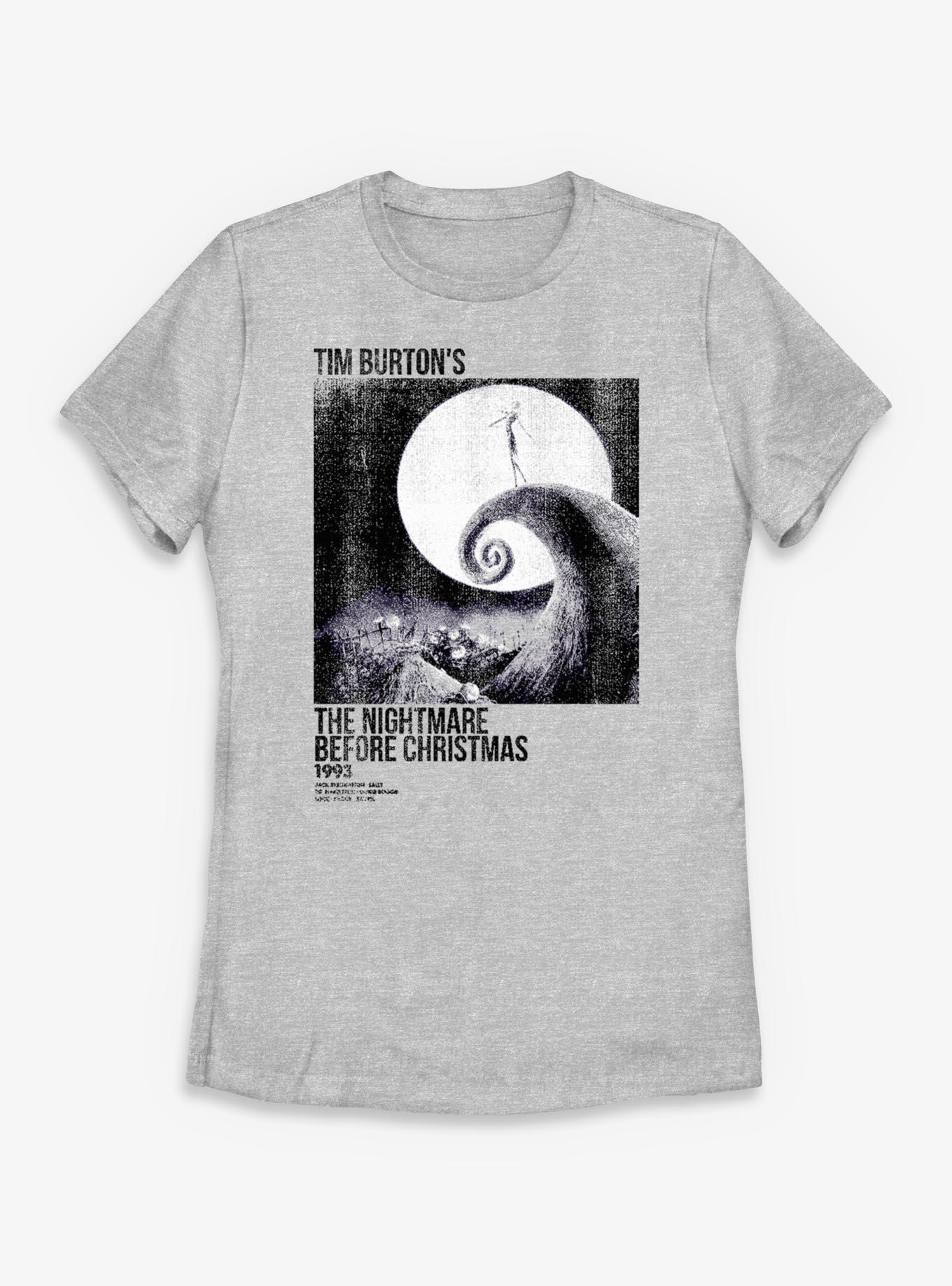 Disney The Nightmare Before Christmas Poster Ink Rolled Womens T-Shirt