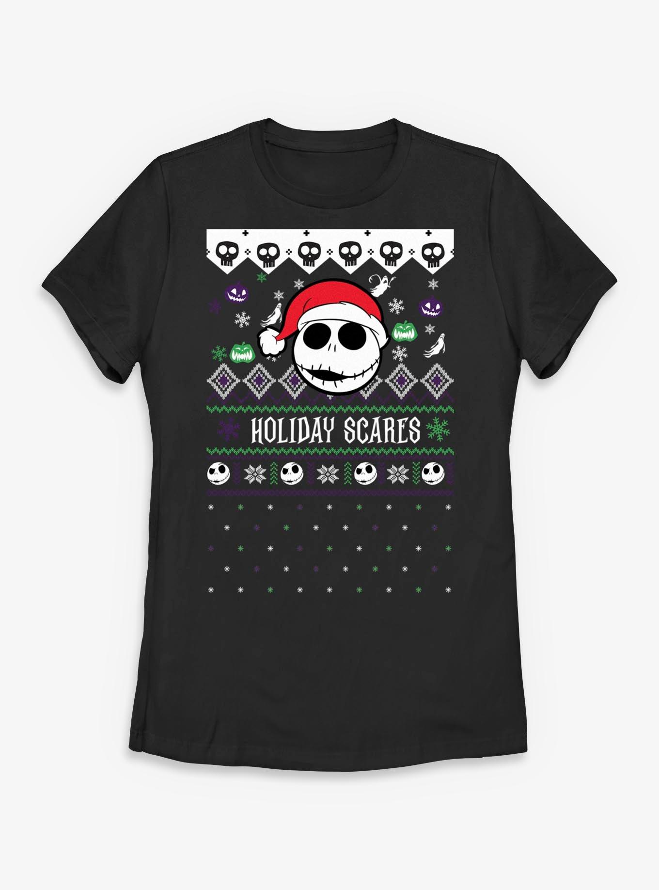 Disney The Nightmare Before Christmas Ugly Christmas Pattern NBC Jack Snowfall Womens T-Shirt, , hi-res