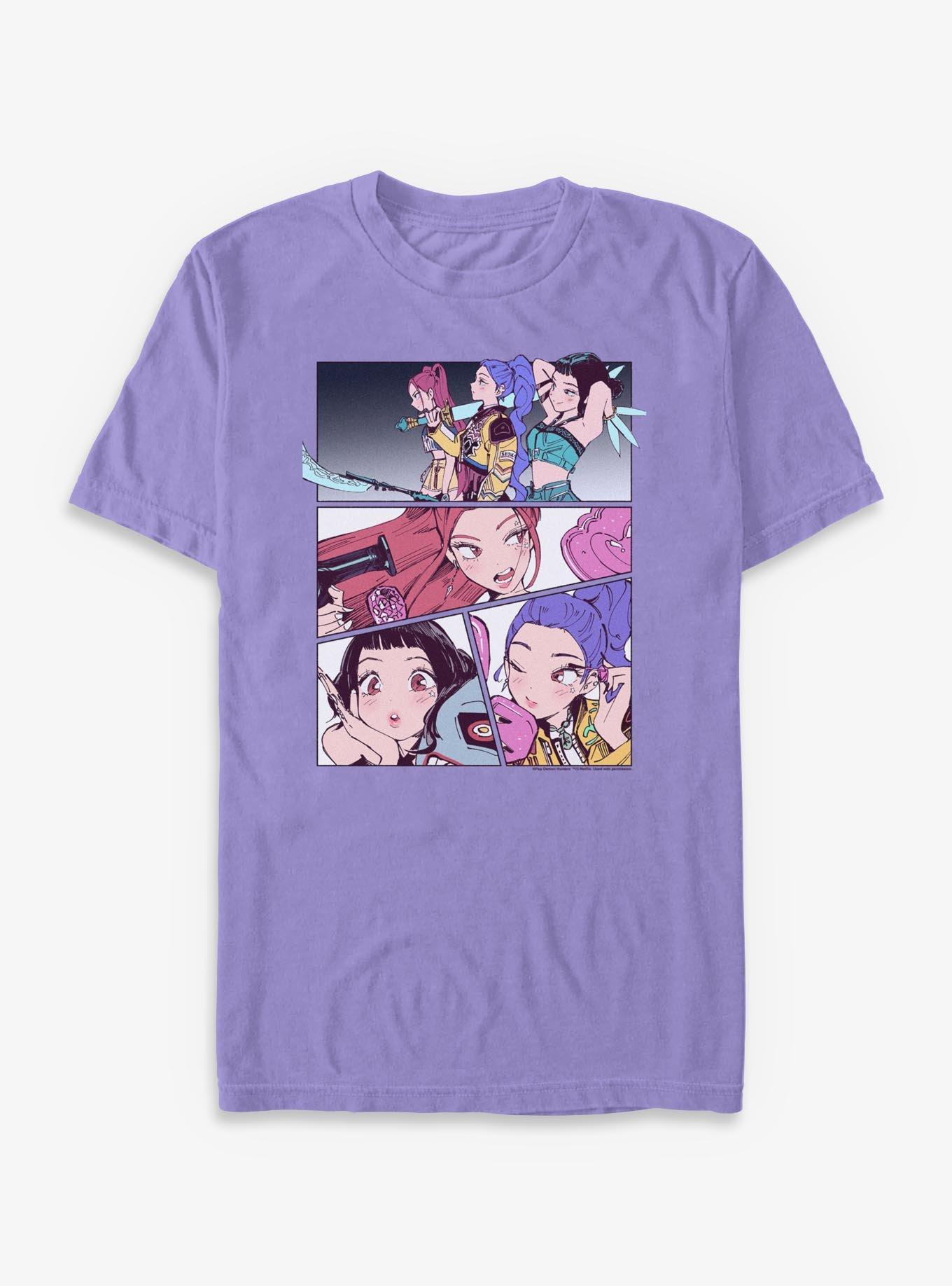KPop Demon Hunters Huntrix Manhwa Panels Garment Dye T-Shirt, , hi-res