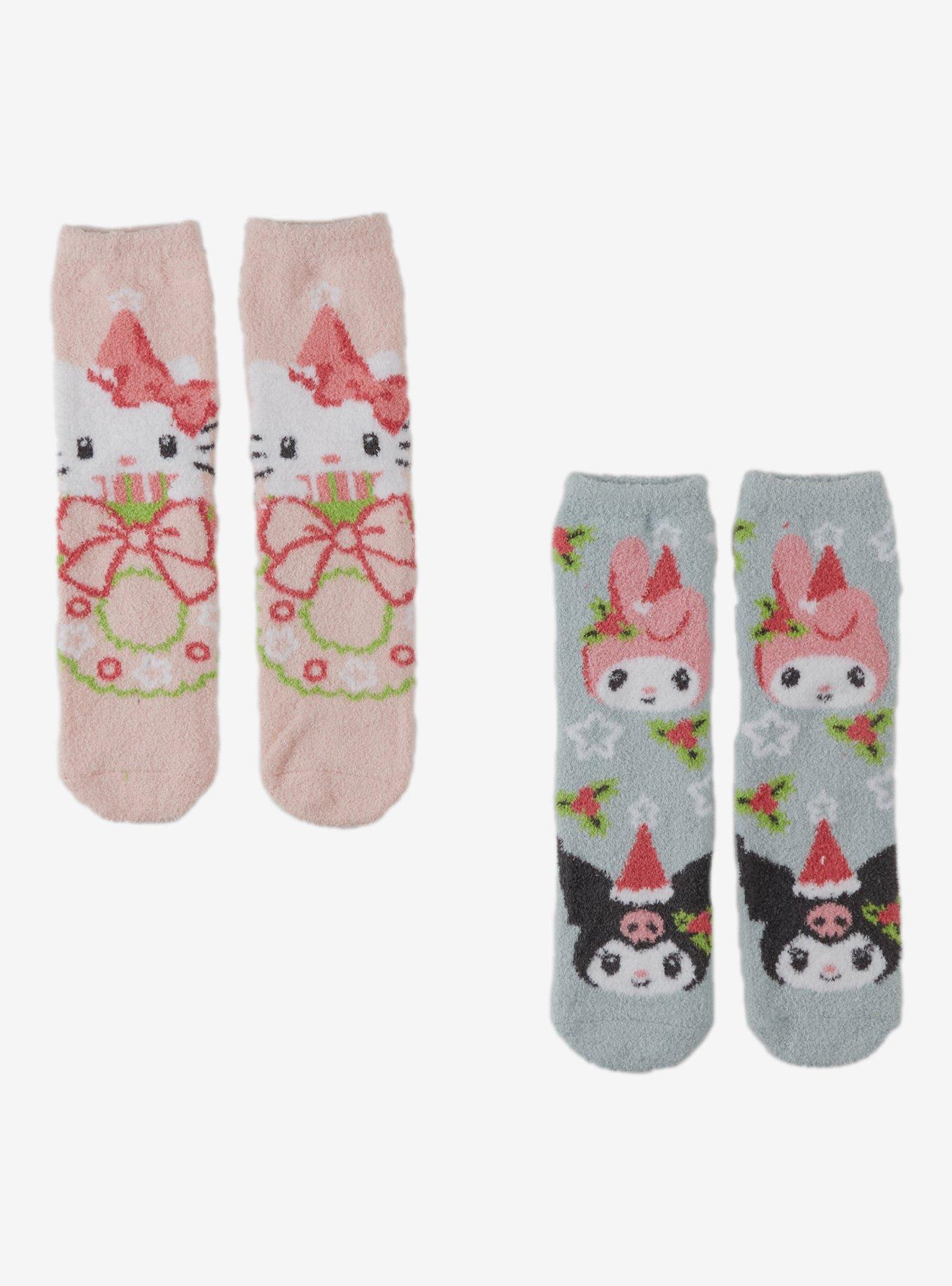 Hello Kitty And Friends Holiday Santa Cozy Socks 2 Pair, , hi-res