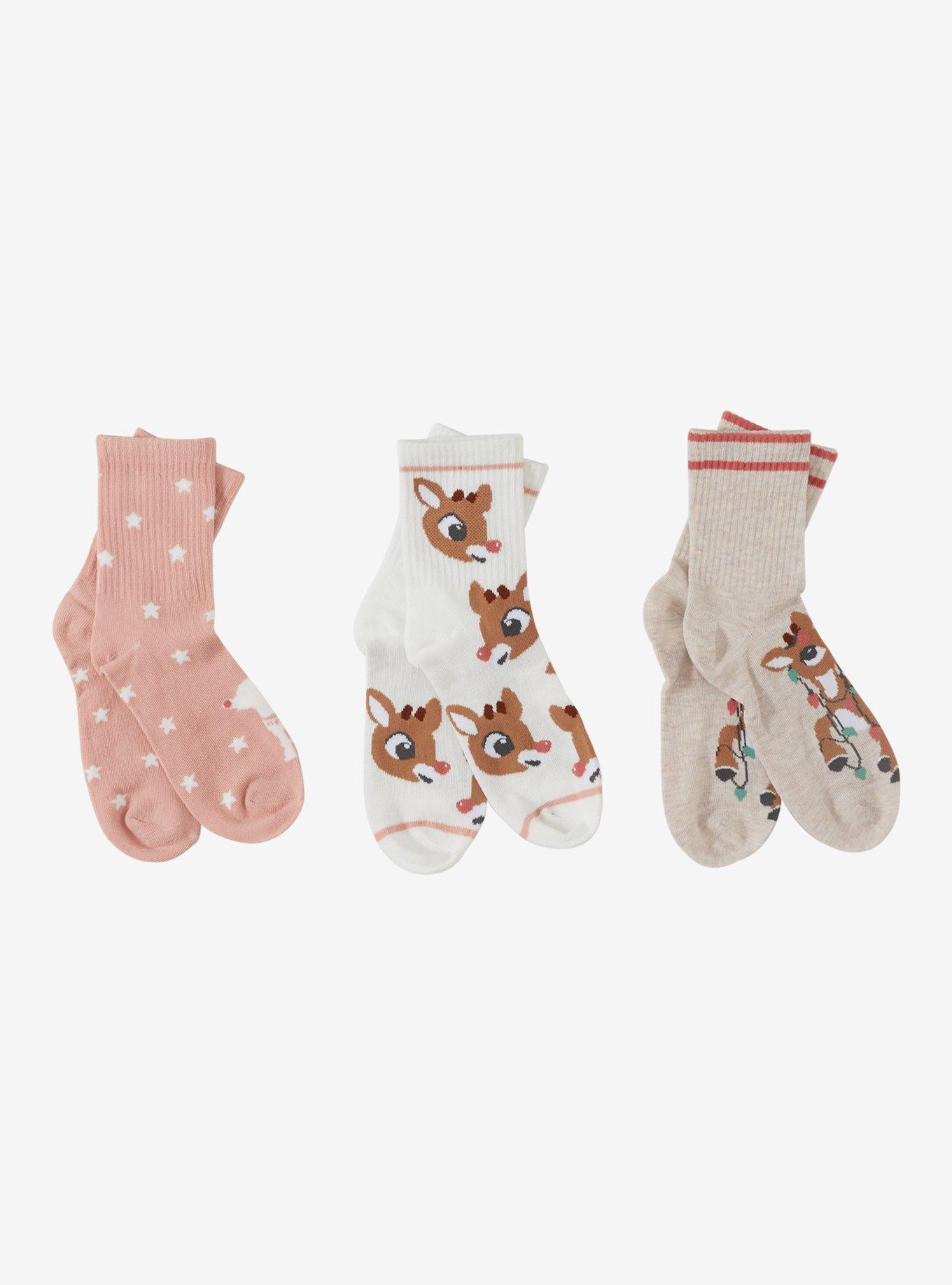 Rudolph The Red-Nosed Reindeer Crew Socks 3 Pair, , hi-res