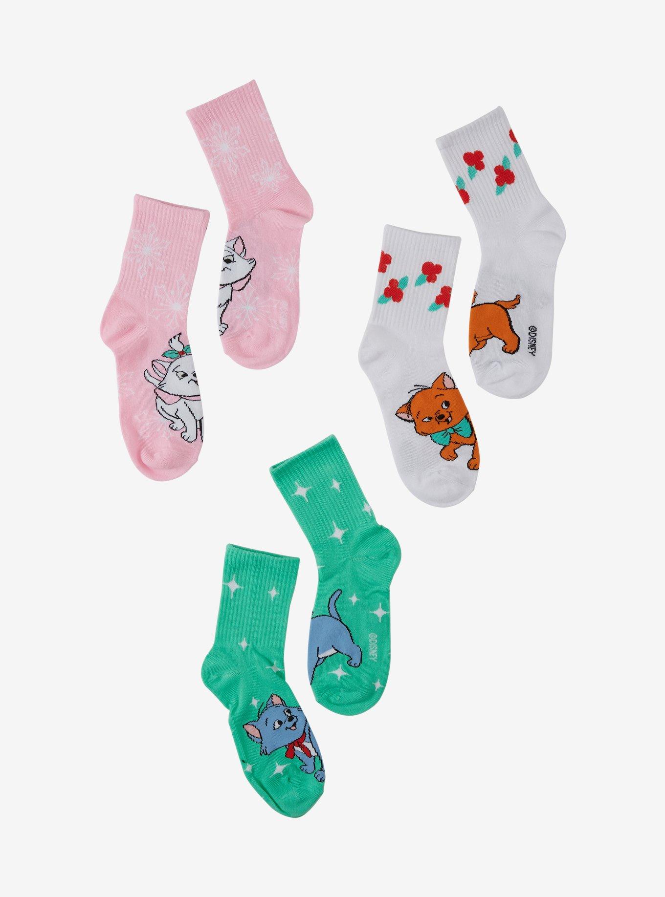 Disney The Aristocats Holiday Kittens Crew Socks 3 Pair, , hi-res